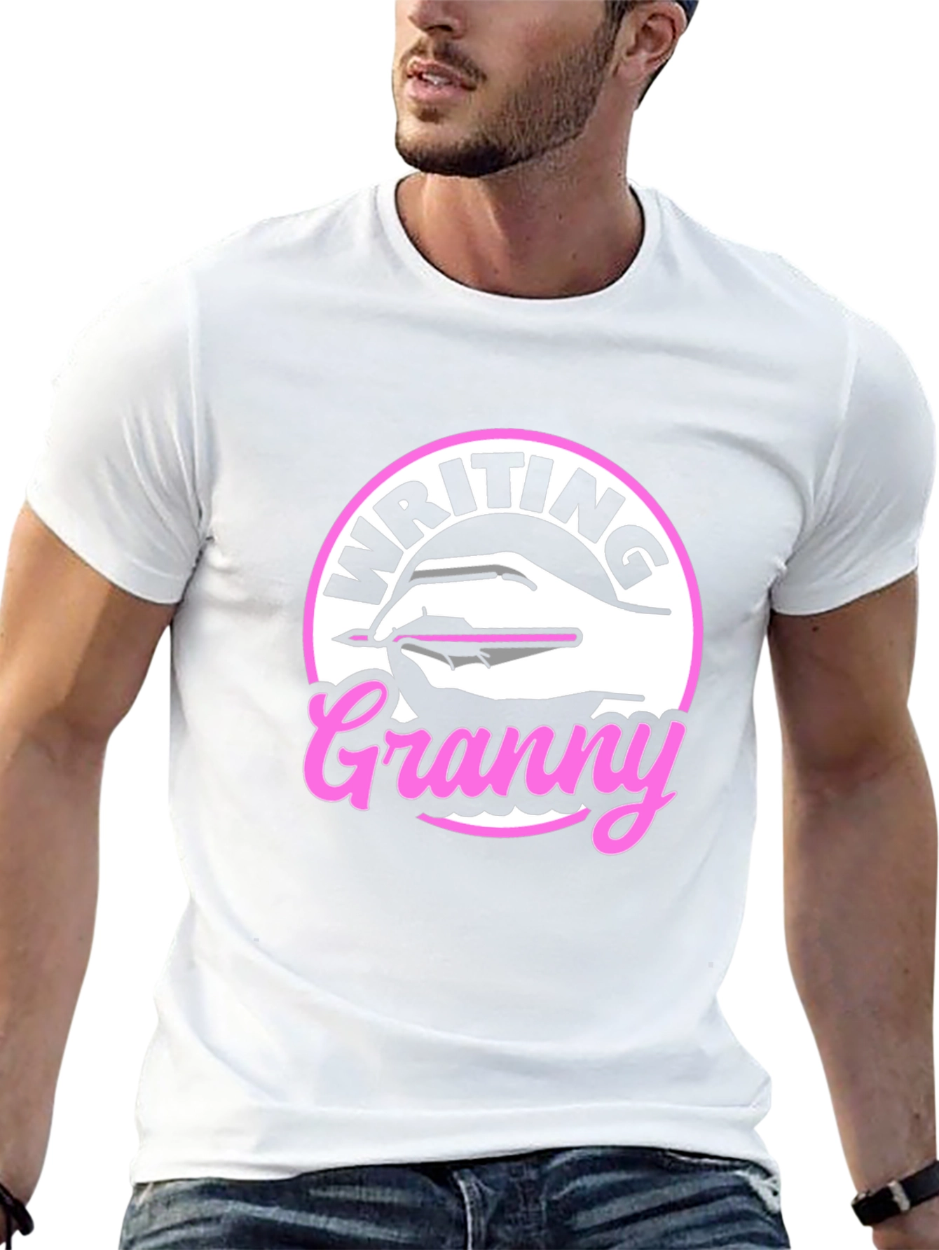 Writing Granny Graphic Tee - Black T-Shirt