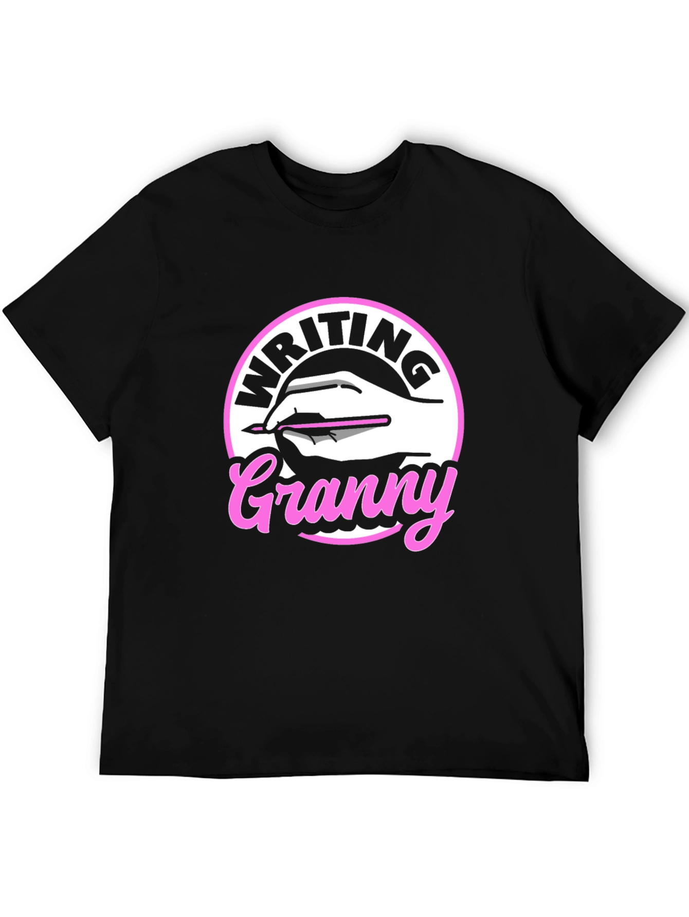 Writing Granny Graphic Tee - Black T-Shirt