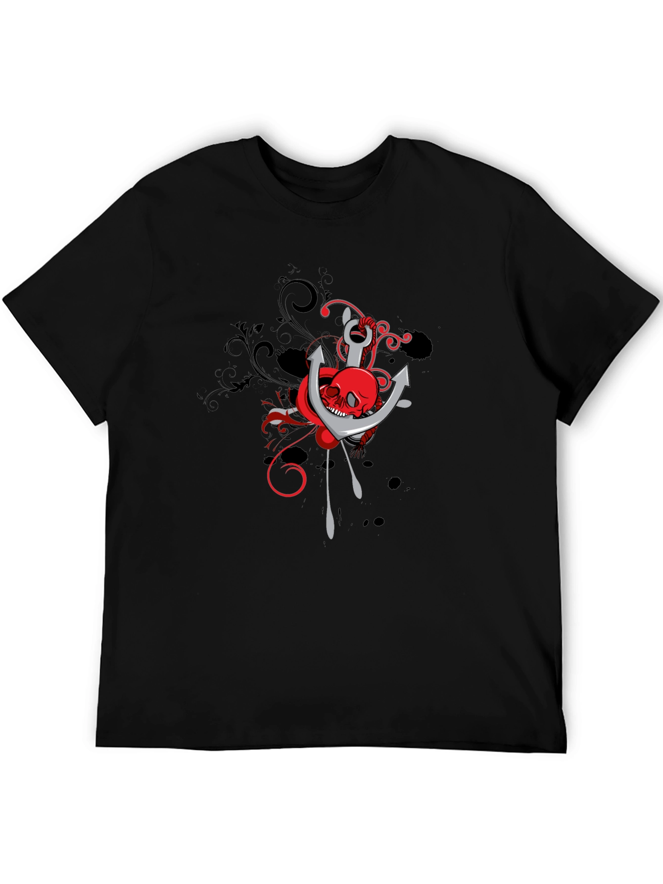 Skull & Anchor Graphic Tee - Black