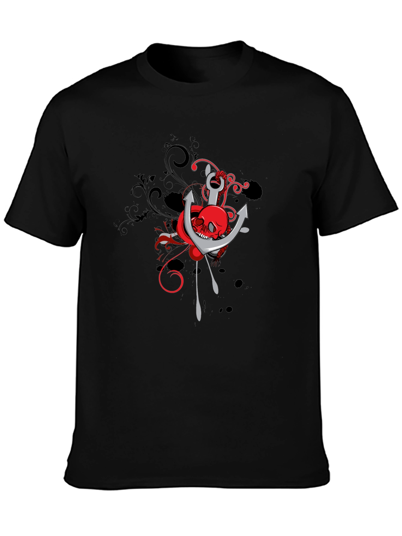 Skull & Anchor Graphic Tee - Black