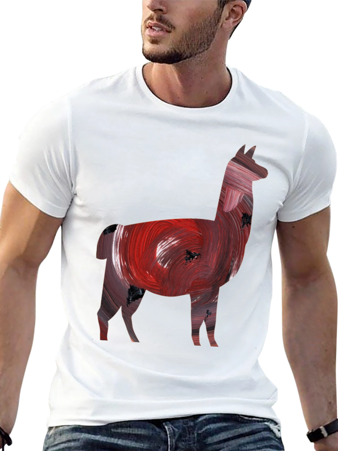 Llama Art Print Black Tee
