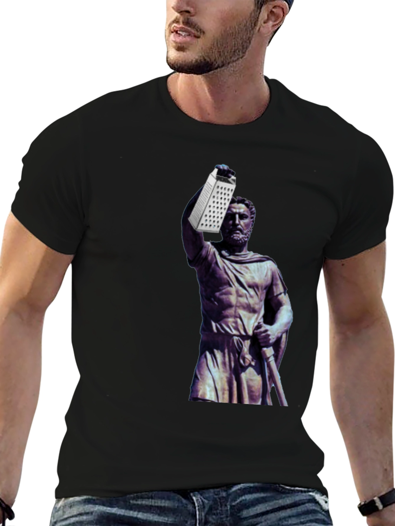 Grater Statue Graphic Tee - Funny Novelty Shirt