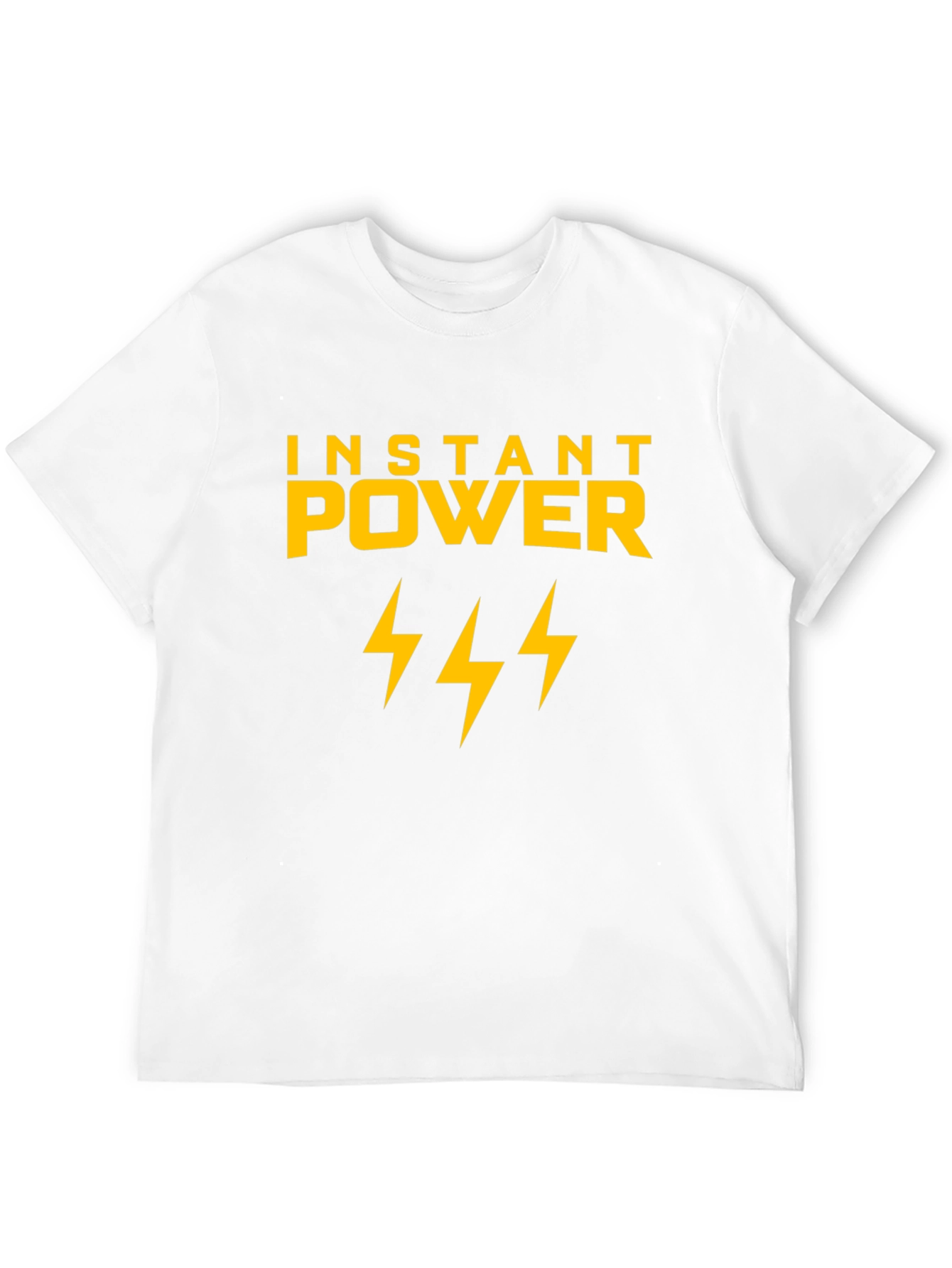 Instant Power Lightning Bolt Graphic Tee - Black Cotton