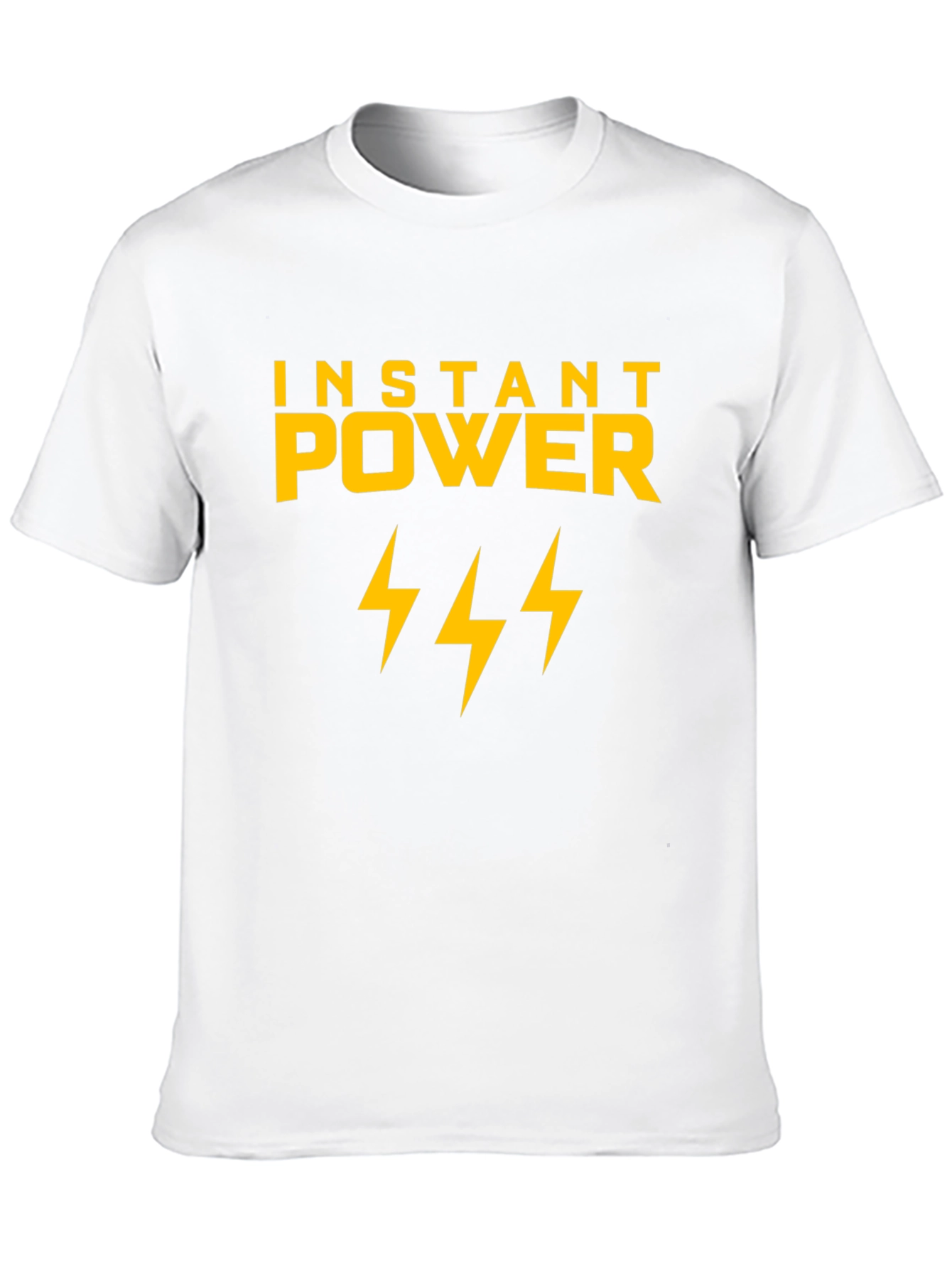 Instant Power Lightning Bolt Graphic Tee - Black Cotton