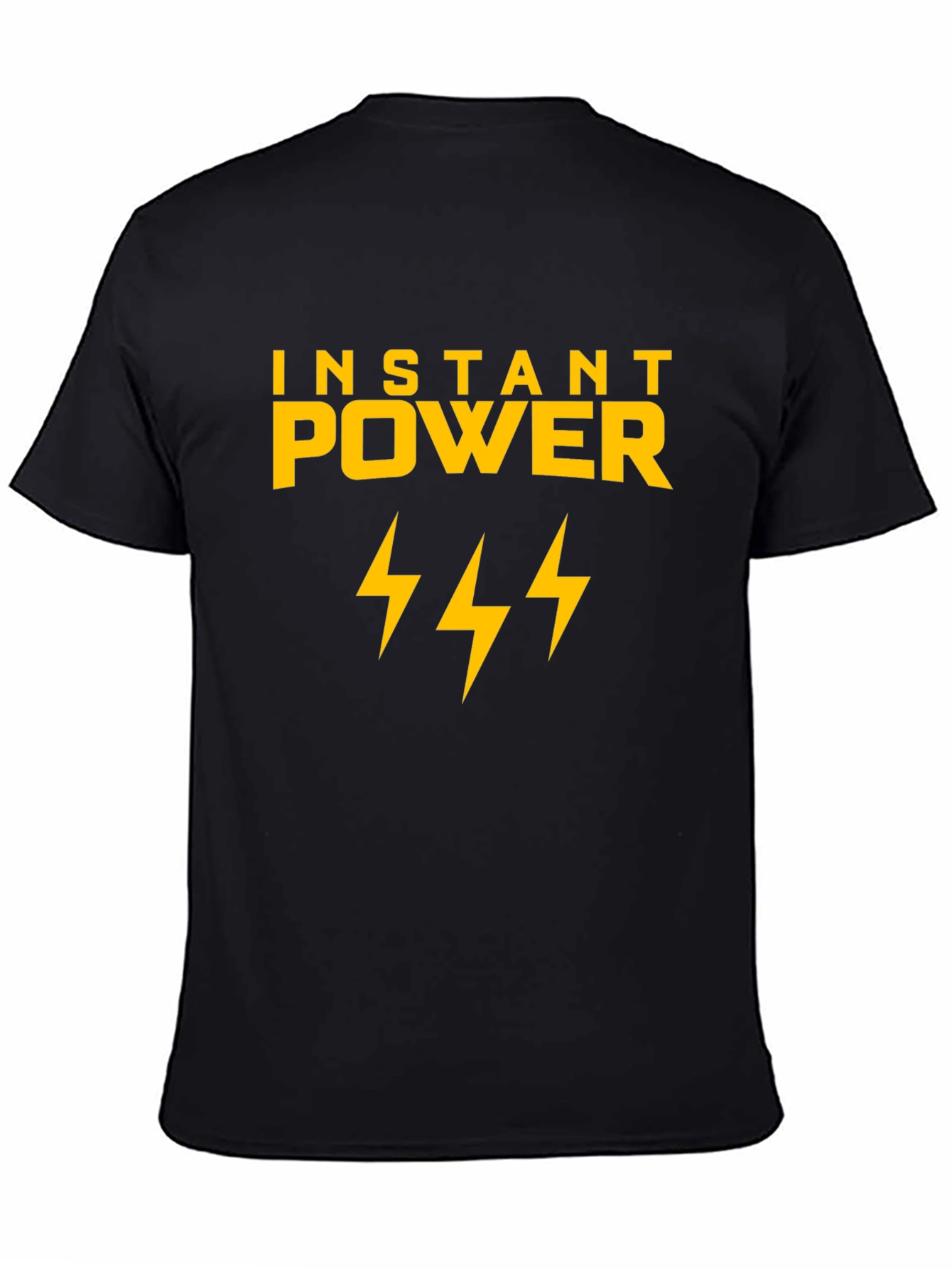 Instant Power Lightning Bolt Graphic Tee - Black Cotton