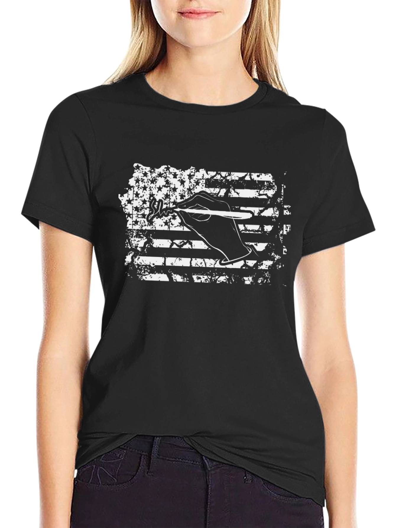American Flag Hand Art T-Shirt