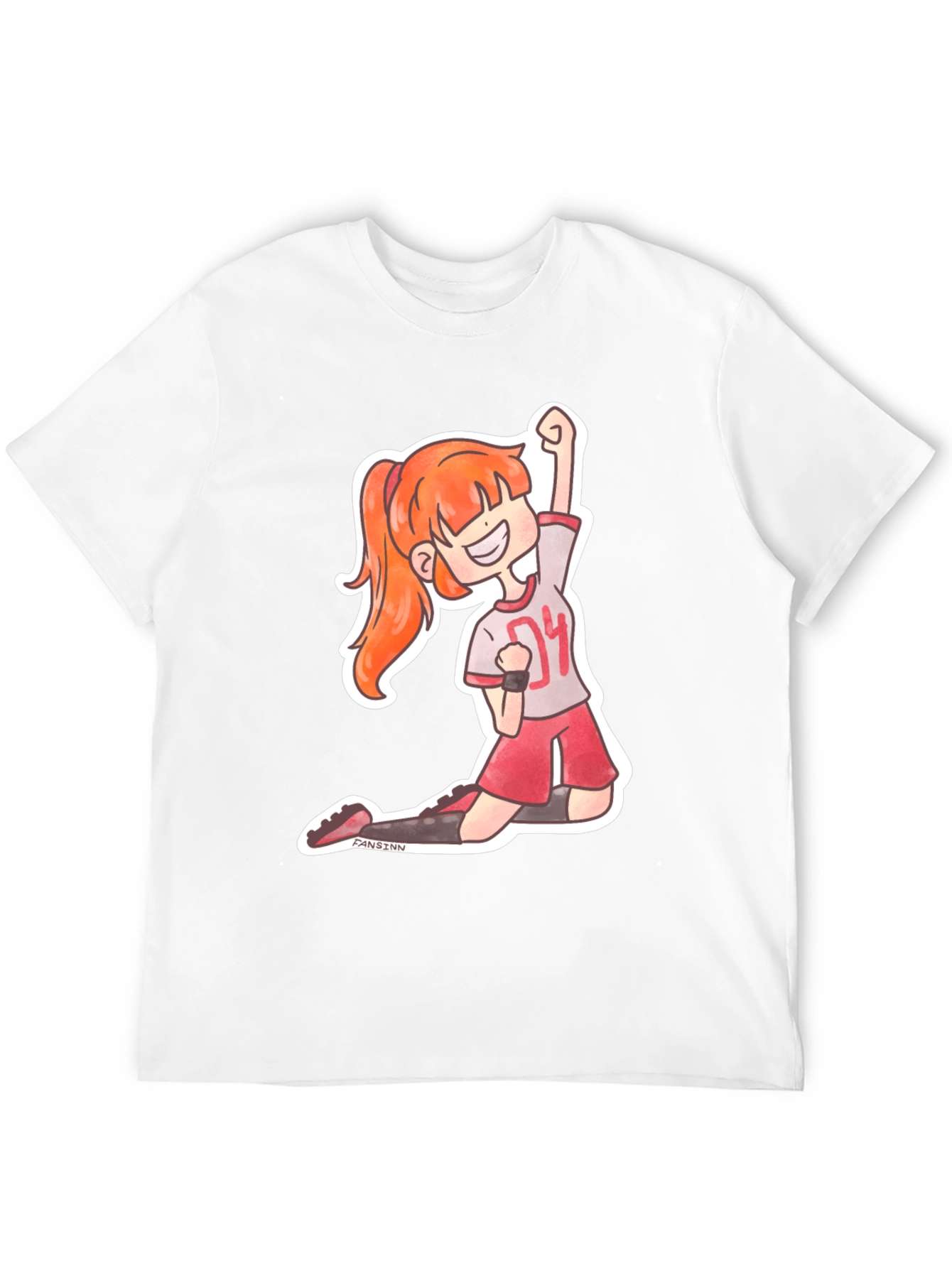 Cartoon Athlete Graphic Tee - Black