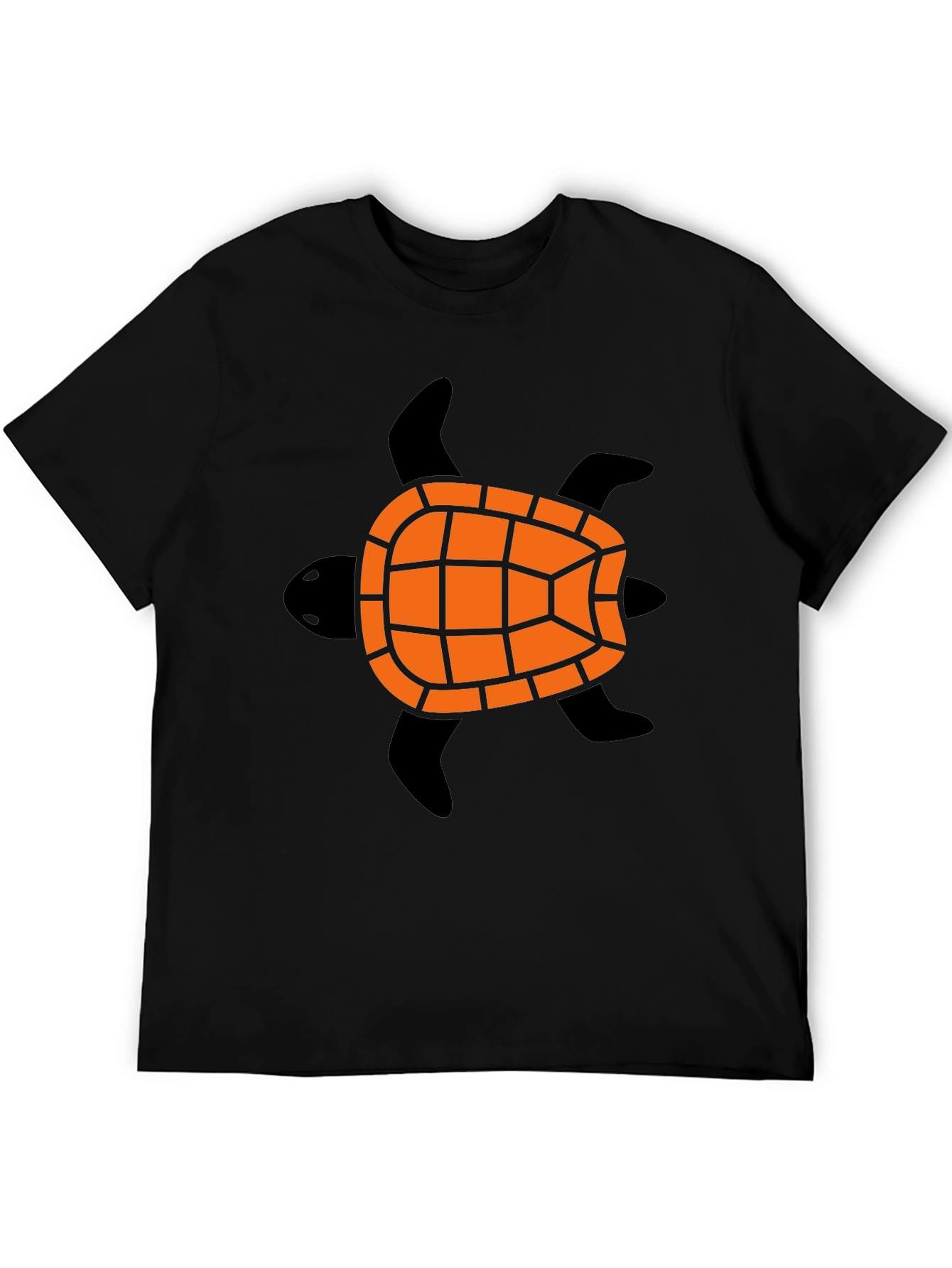Turtle Graphic Tee - Black Cotton Blend Casual Shirt