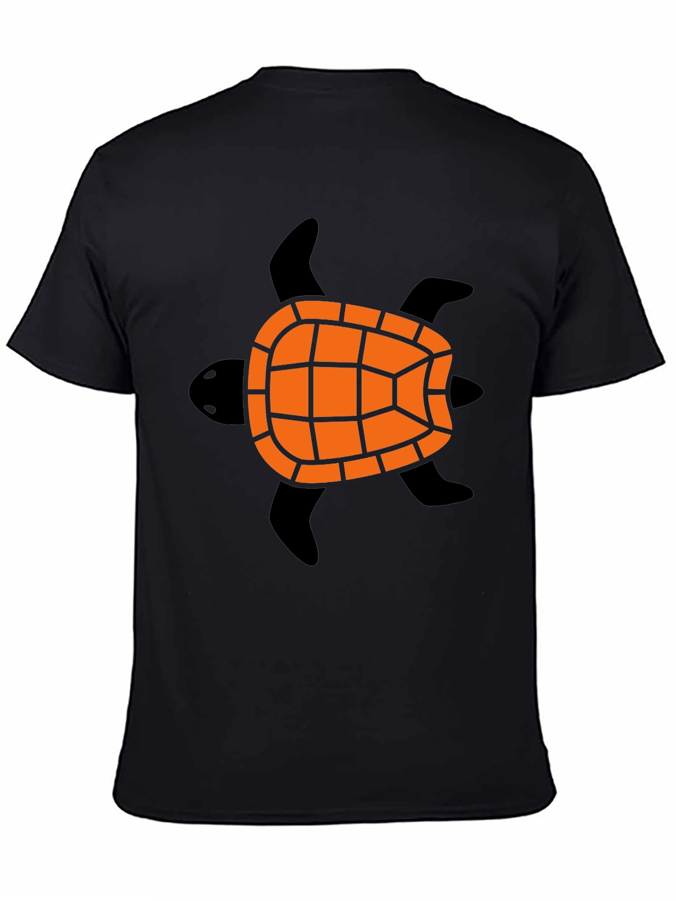 Turtle Graphic Tee - Black Cotton Blend Casual Shirt