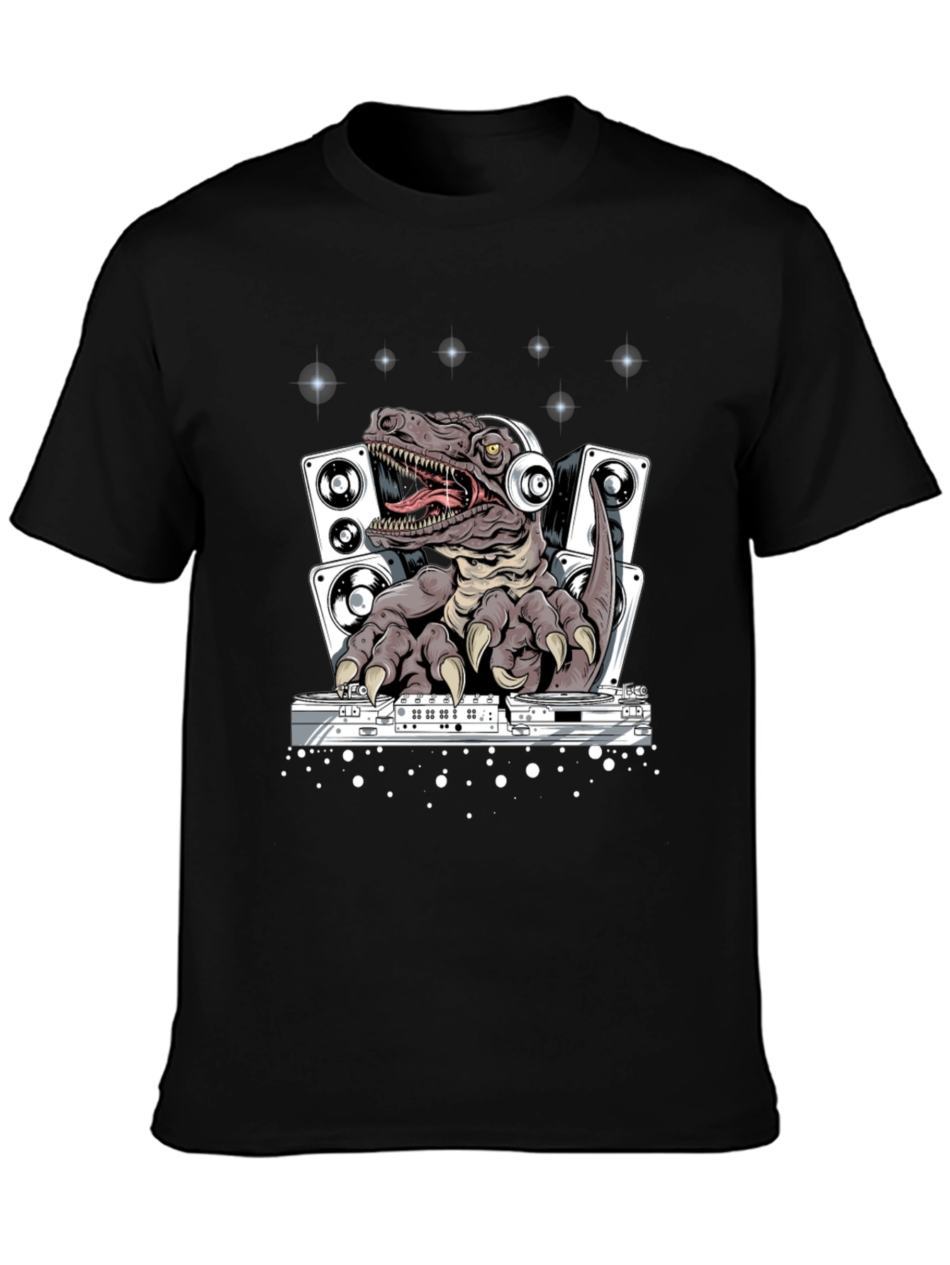 DJ Dinosaur T-Shirt - Raptor Mixing Music Tee