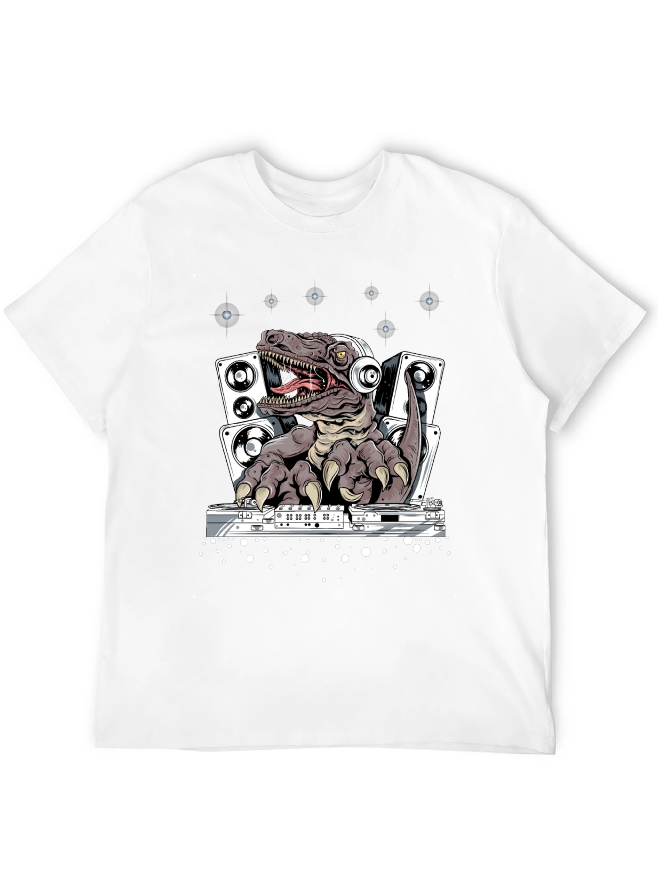 DJ Dinosaur T-Shirt - Raptor Mixing Music Tee