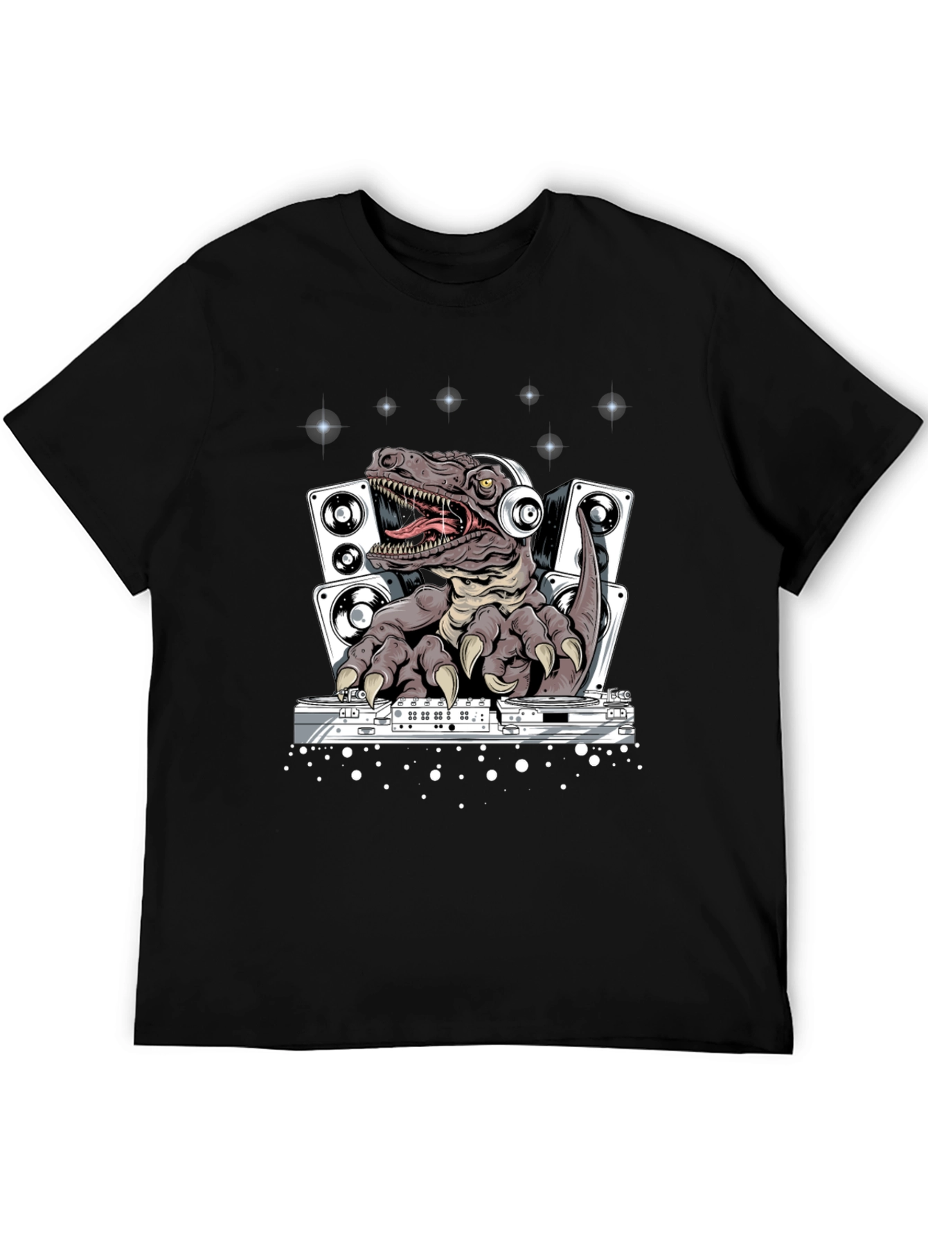 DJ Dinosaur T-Shirt - Raptor Mixing Music Tee