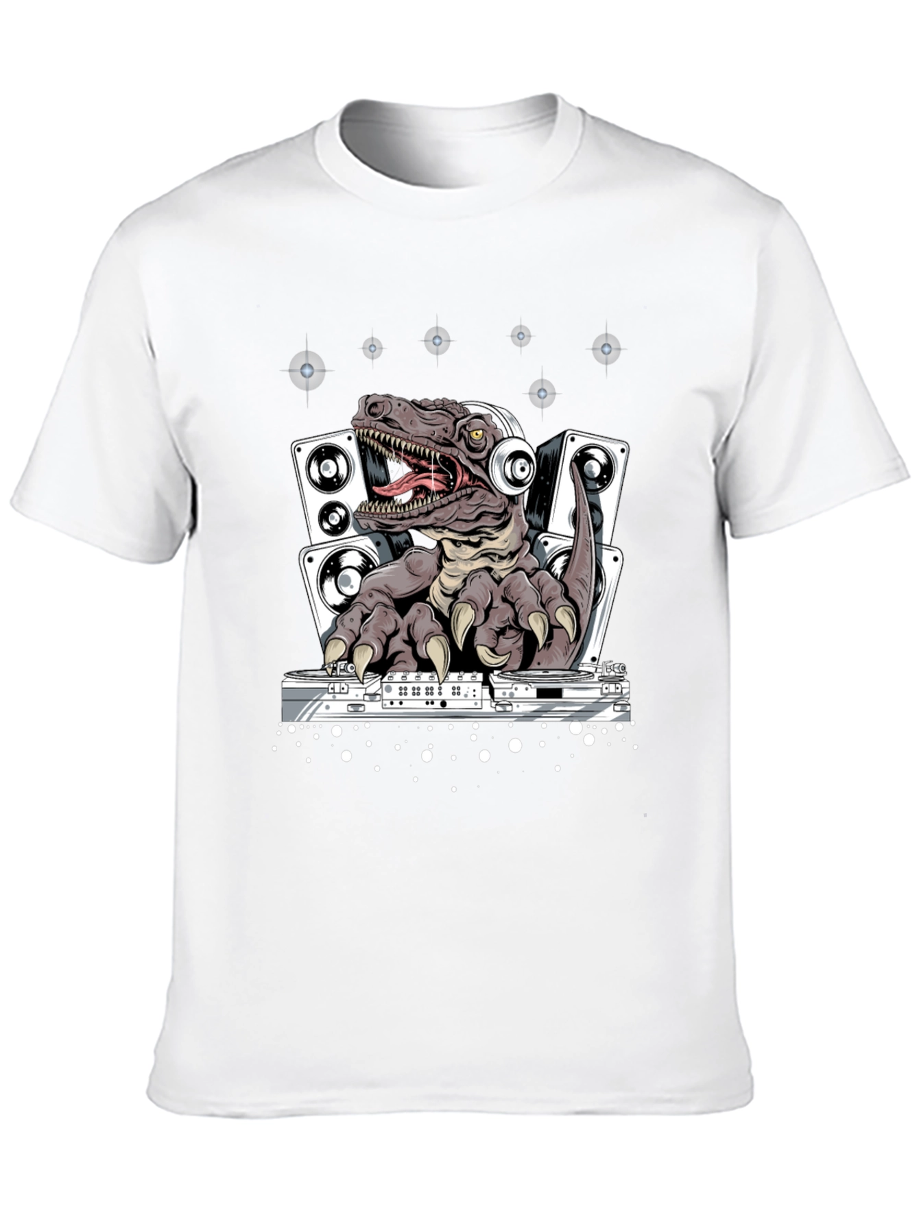 DJ Dinosaur T-Shirt - Raptor Mixing Music Tee