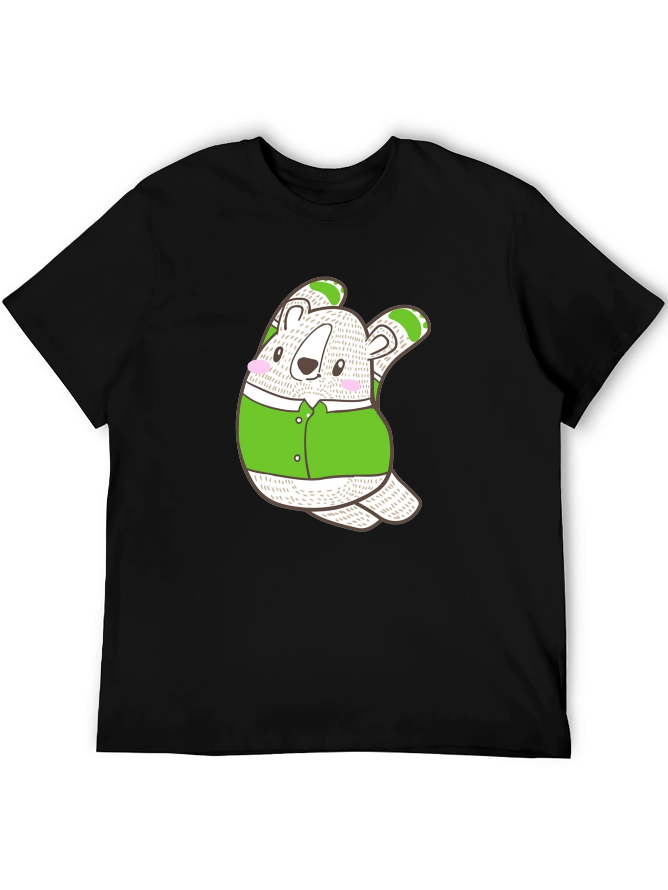Cute Koala Bear Graphic Tee - Casual Black T-Shirt