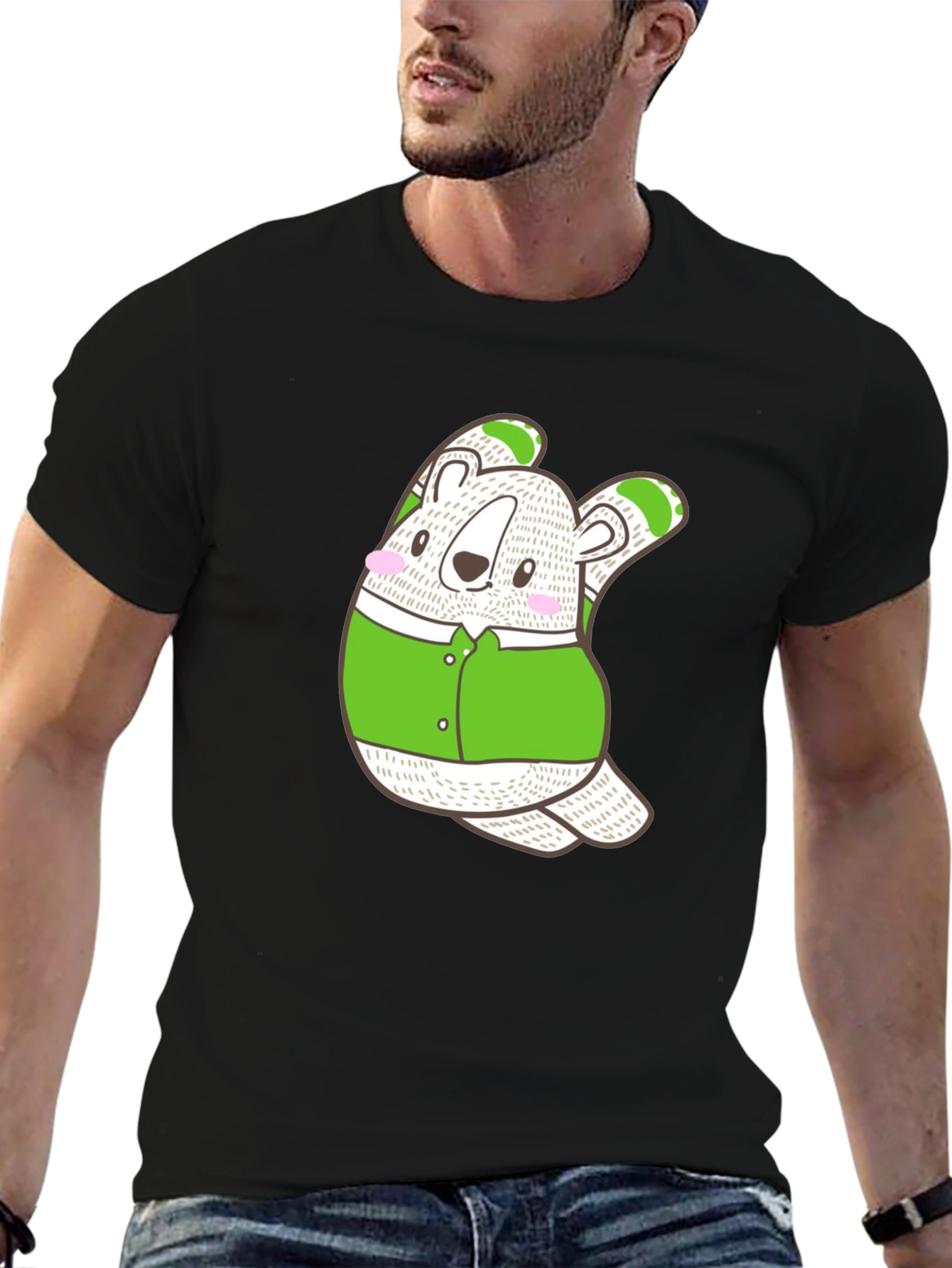 Cute Koala Bear Graphic Tee - Casual Black T-Shirt