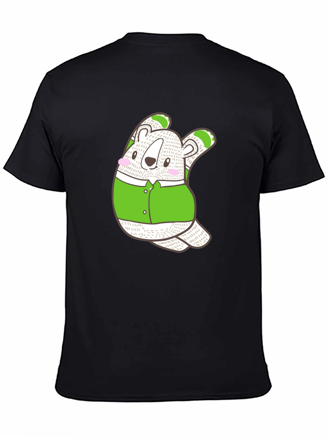 Cute Koala Bear Graphic Tee - Casual Black T-Shirt