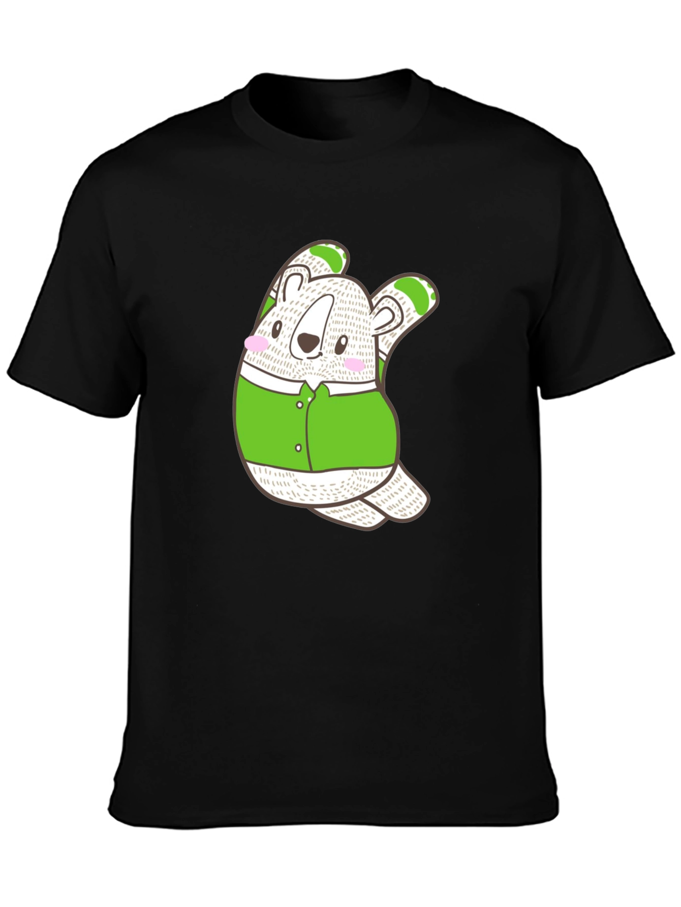 Cute Koala Bear Graphic Tee - Casual Black T-Shirt