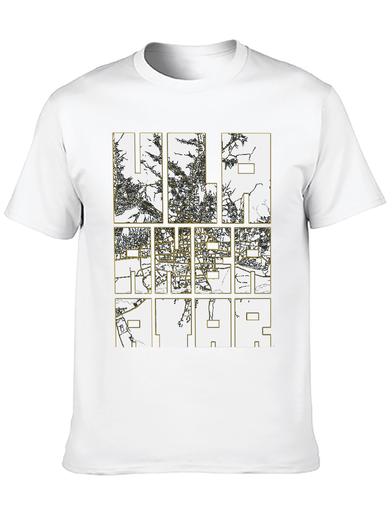 Urban Map Graphic Tee - Stylish Black T-Shirt