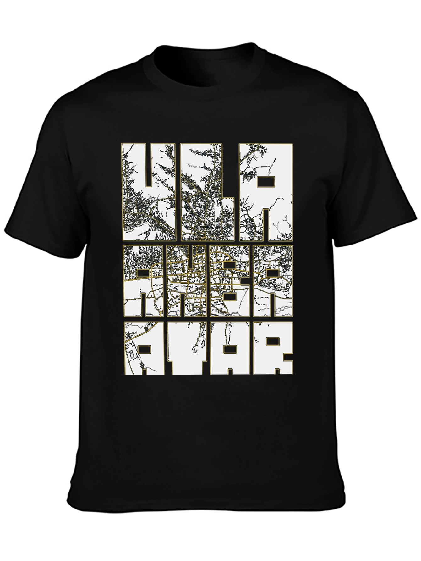 Urban Map Graphic Tee - Stylish Black T-Shirt