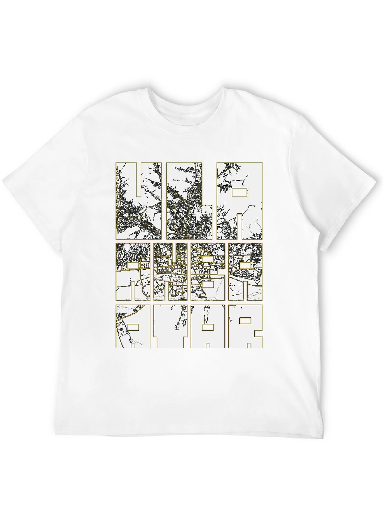 Urban Map Graphic Tee - Stylish Black T-Shirt