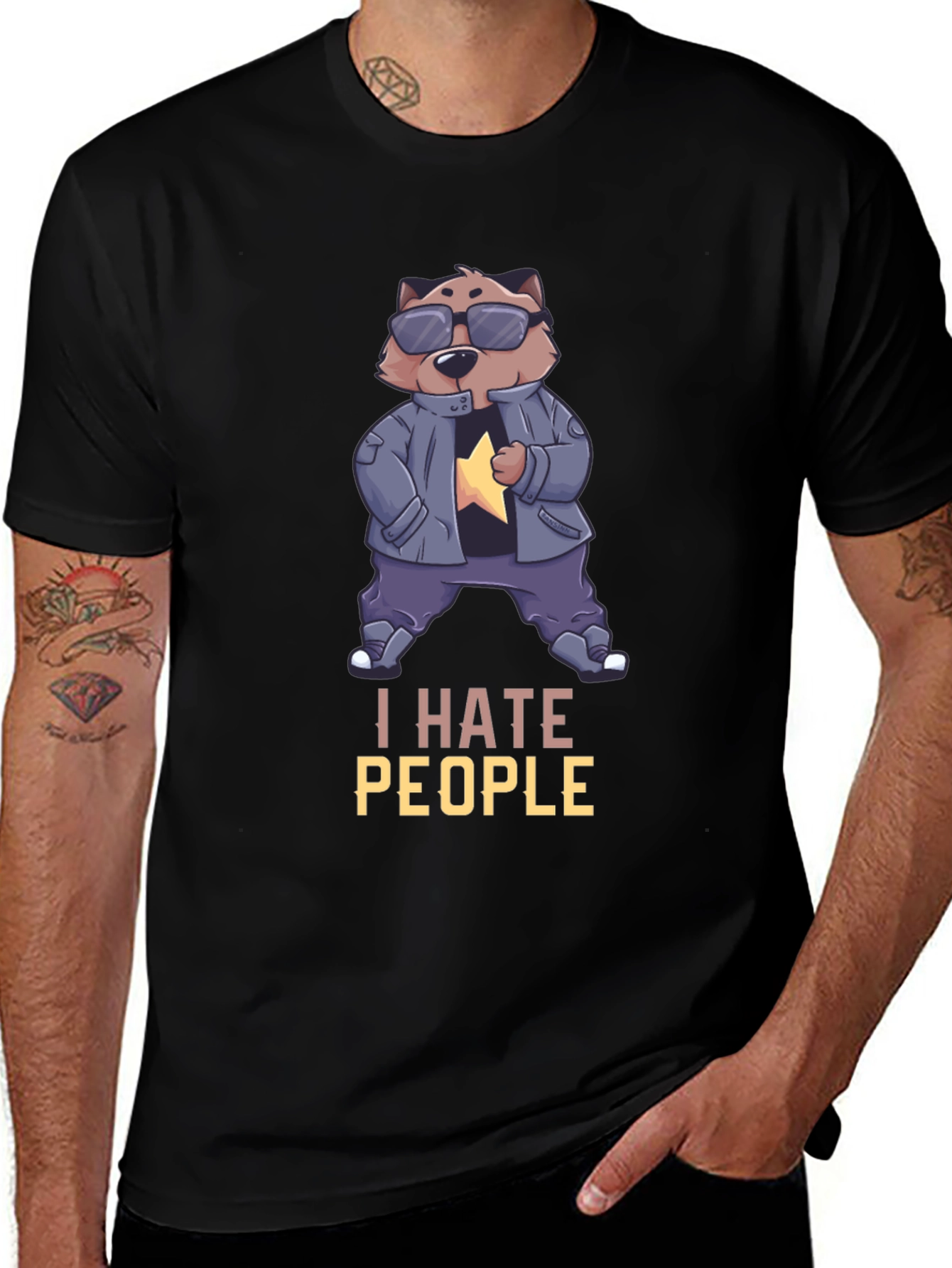 I Hate People Bear Graphic Tee