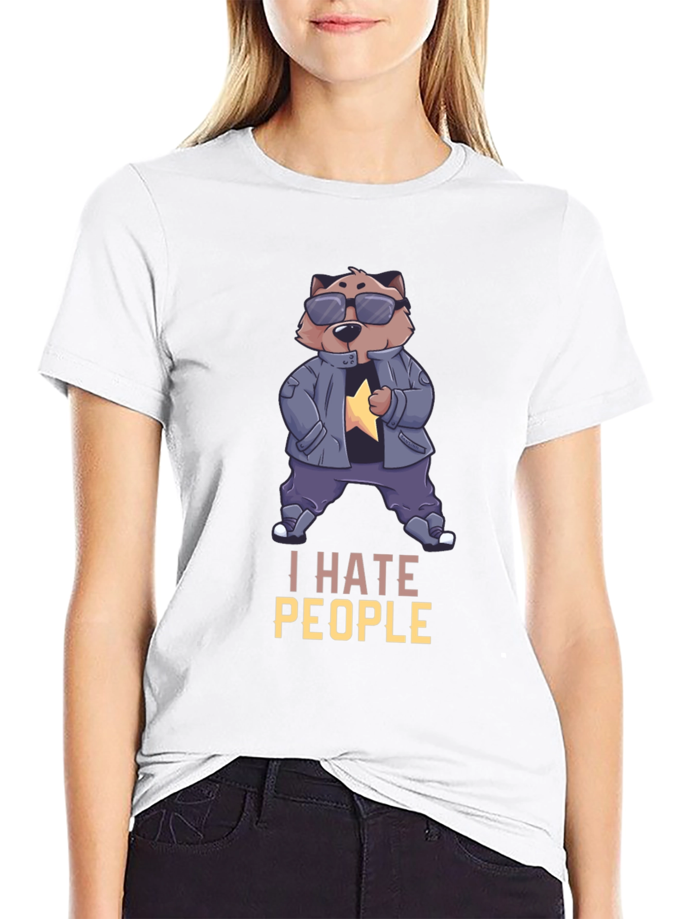 I Hate People Bear Graphic Tee