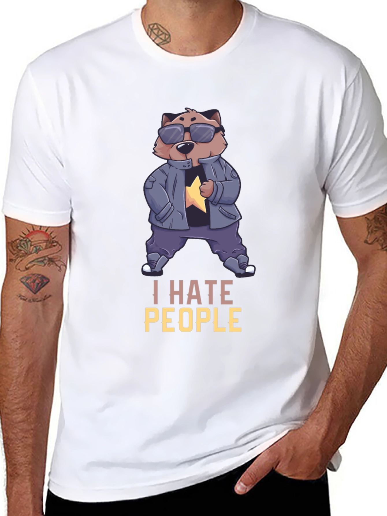 I Hate People Bear Graphic Tee
