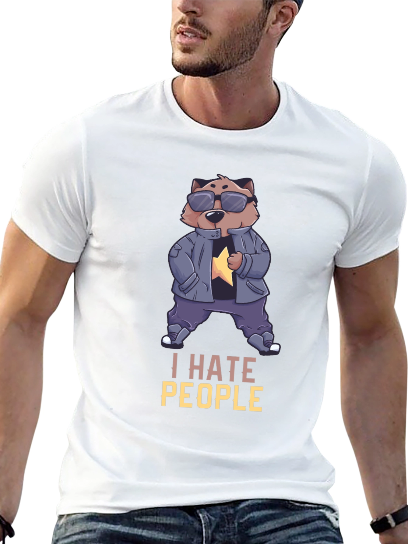 I Hate People Bear Graphic Tee