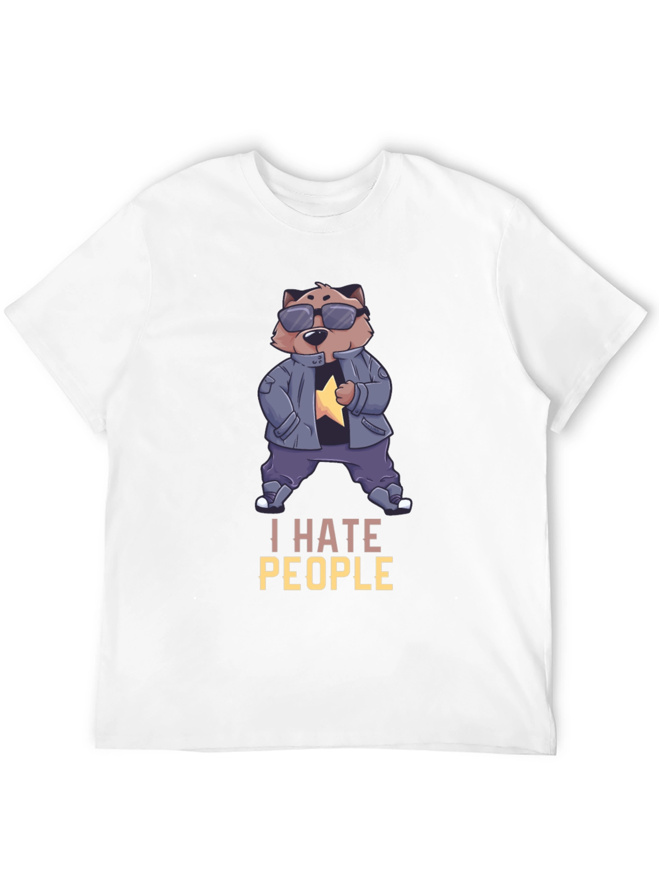I Hate People Bear Graphic Tee