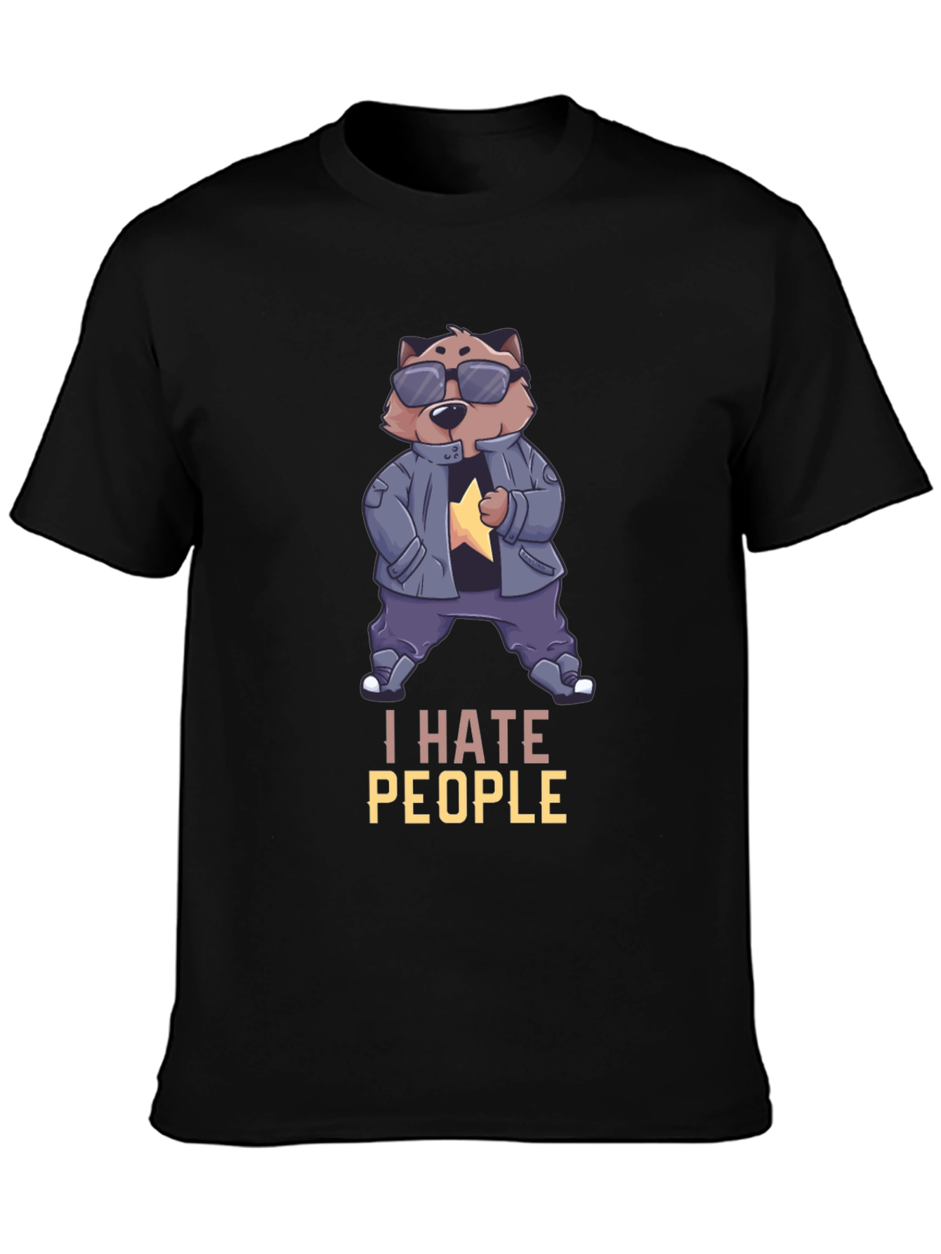 I Hate People Bear Graphic Tee
