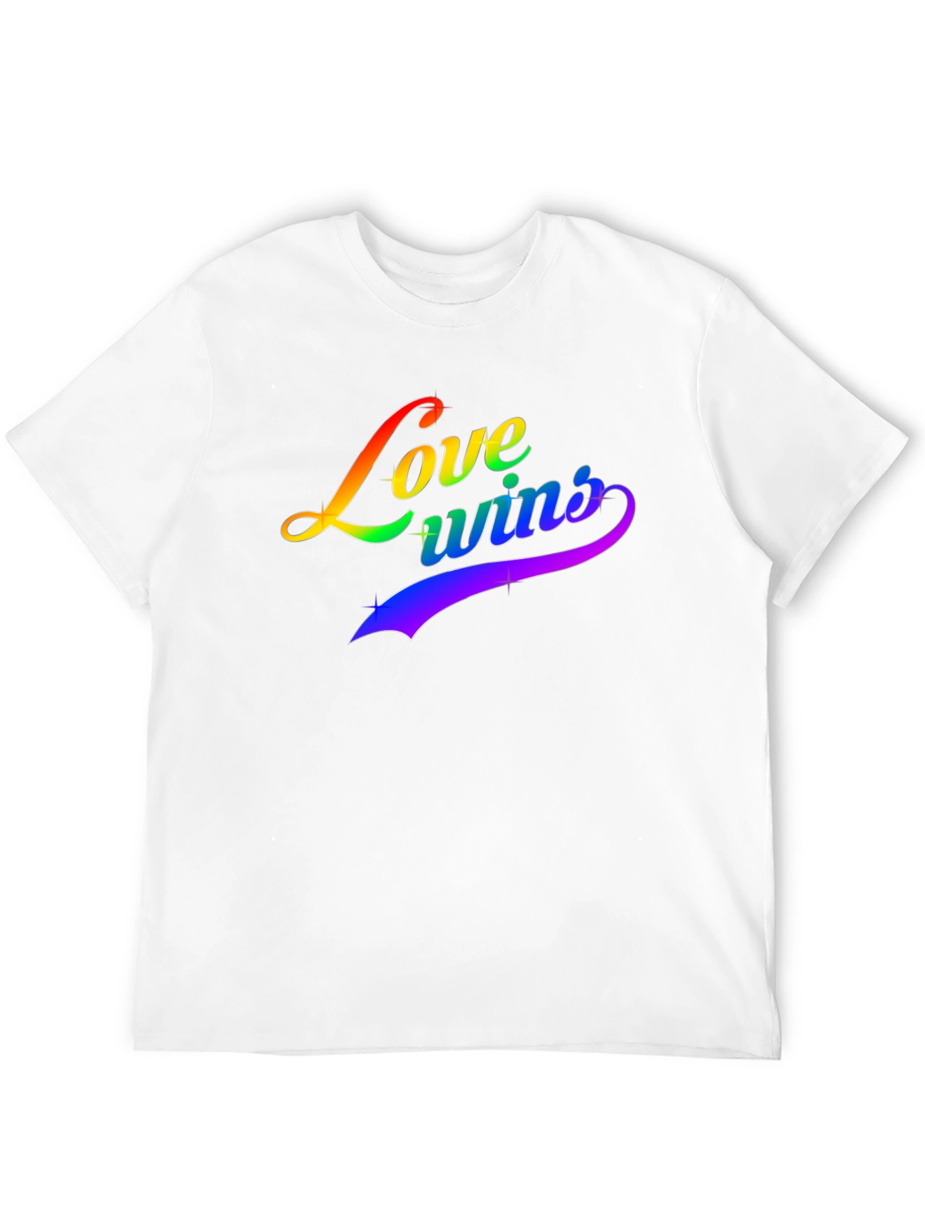 Love Wins Rainbow Graphic Black T-Shirt