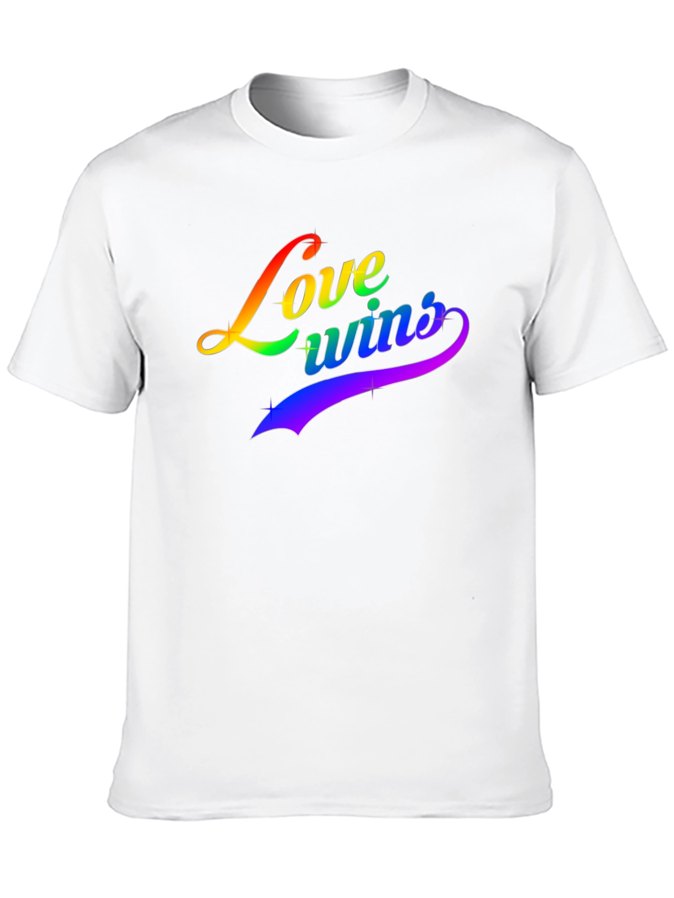 Love Wins Rainbow Graphic Black T-Shirt