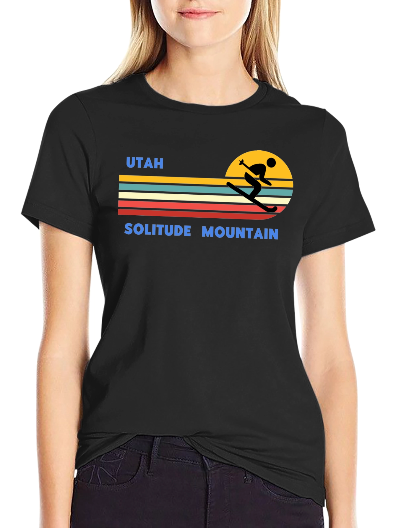 Utah Solitude Mountain Retro Ski T-Shirt
