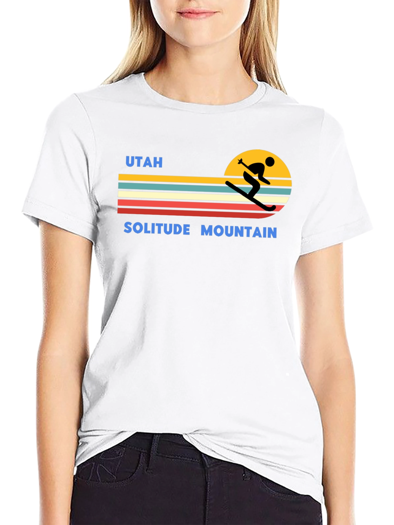 Utah Solitude Mountain Retro Ski T-Shirt