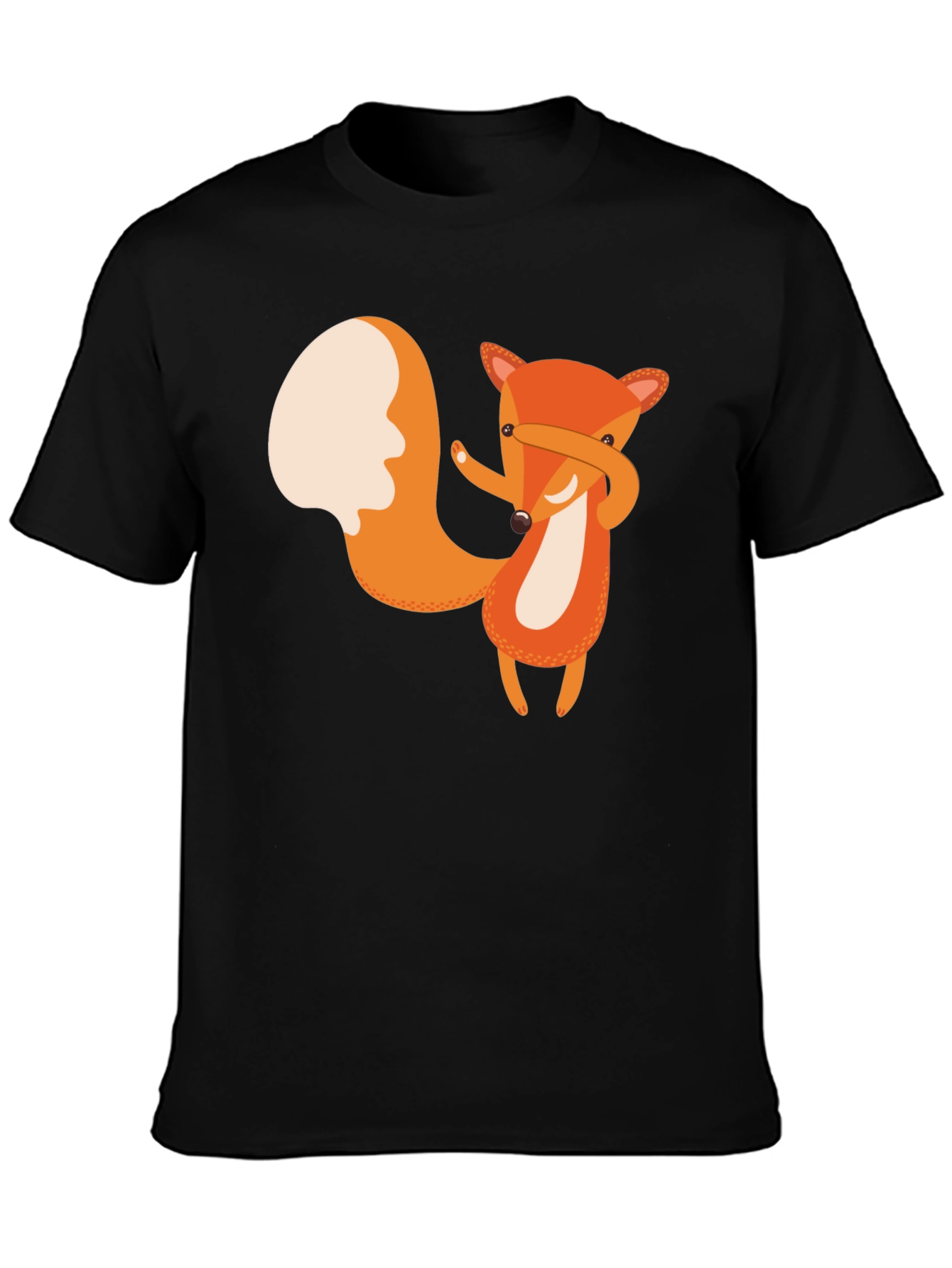 Dabbing Fox Graphic Tee - Black Cotton T-Shirt
