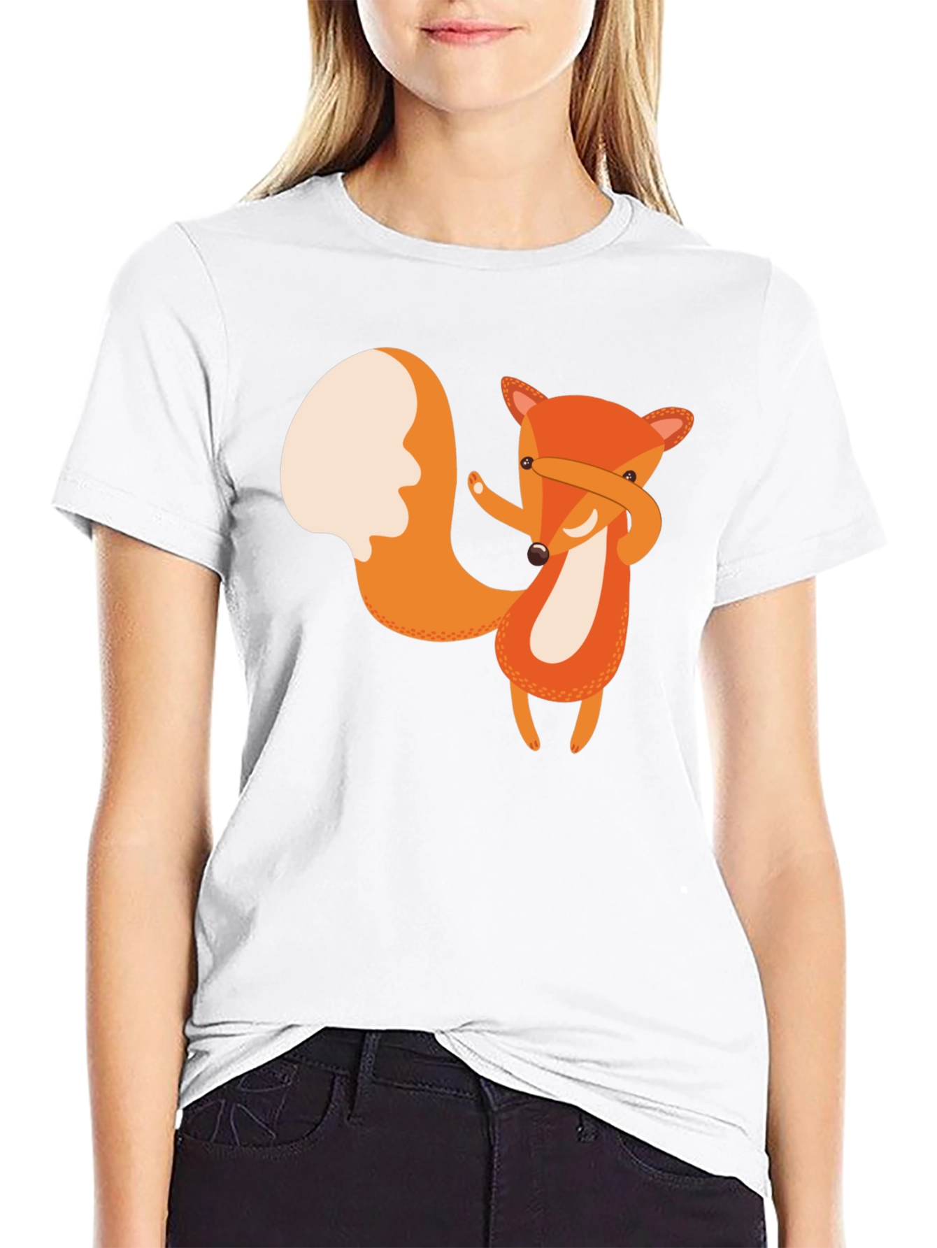 Dabbing Fox Graphic Tee - Black Cotton T-Shirt