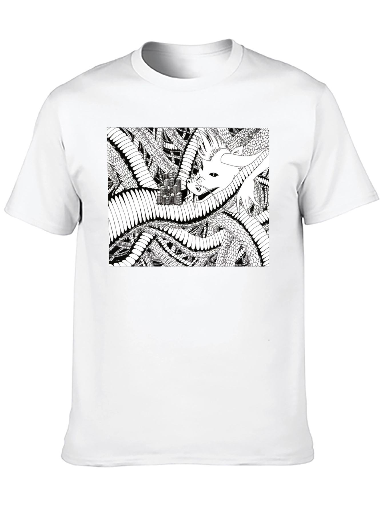 Dragon Castle Graphic Tee - Black Cotton T-Shirt