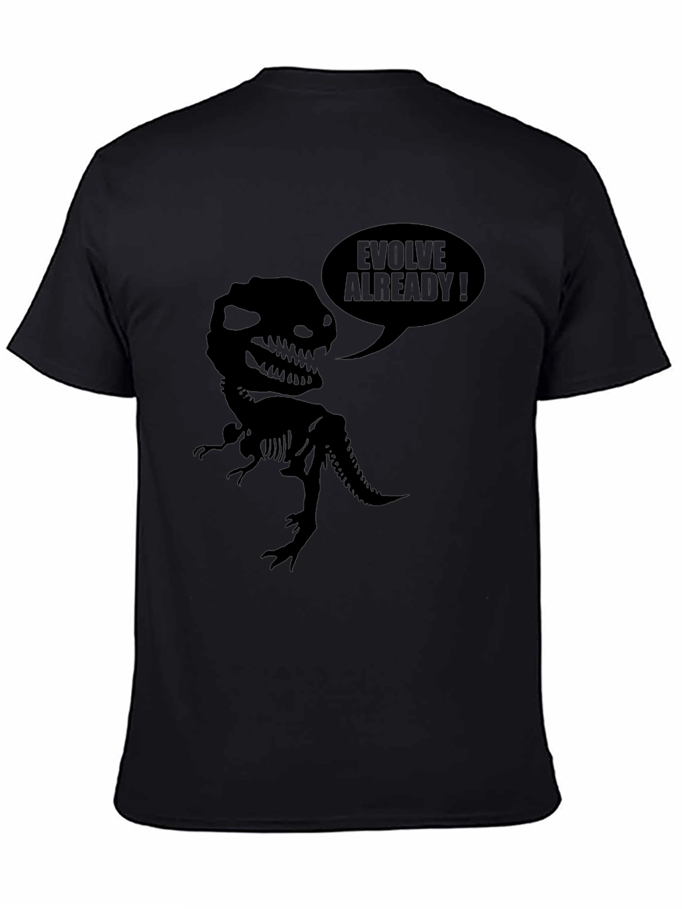 Evolve Already Dinosaur Black T-Shirt