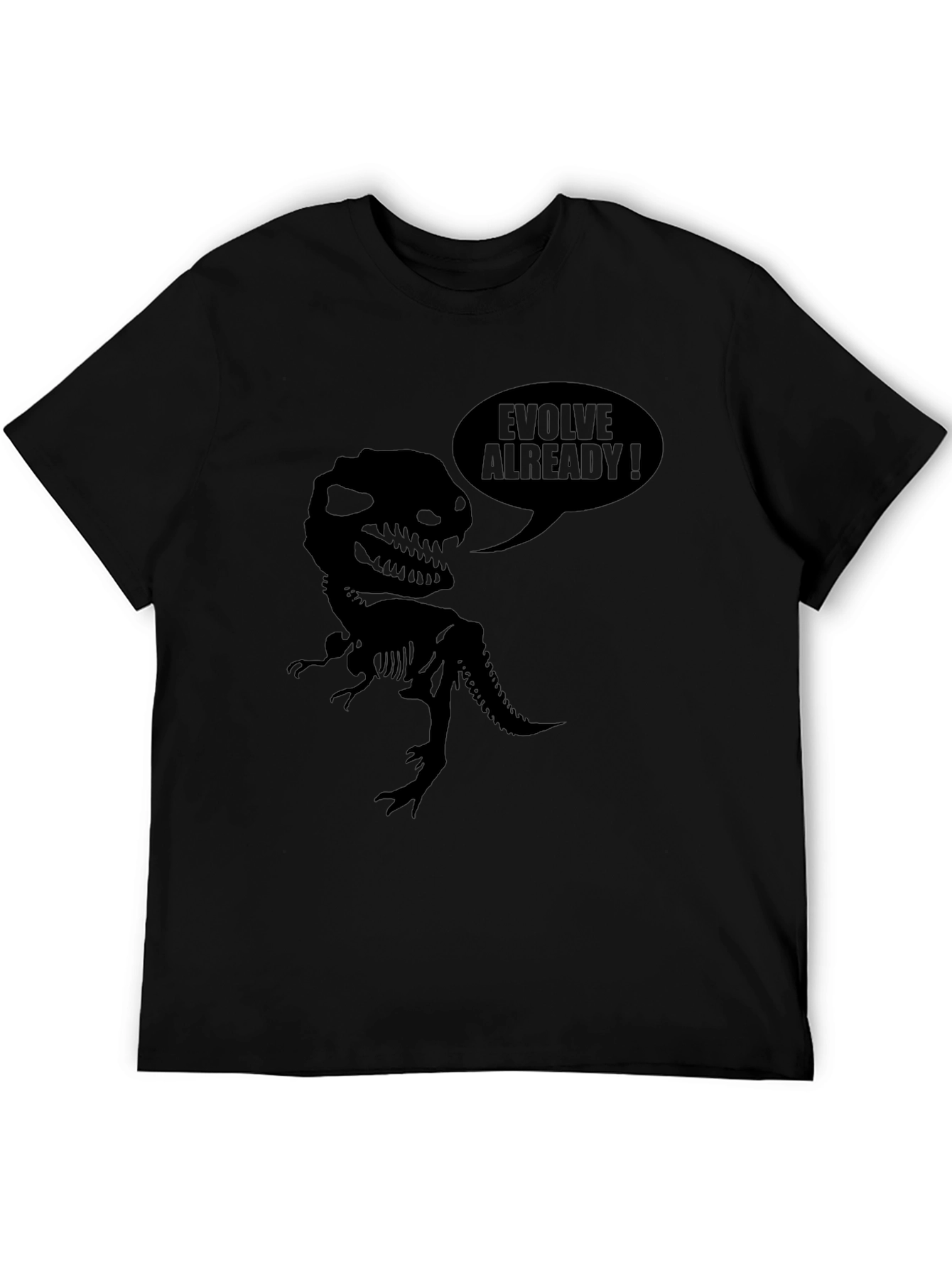 Evolve Already Dinosaur Black T-Shirt