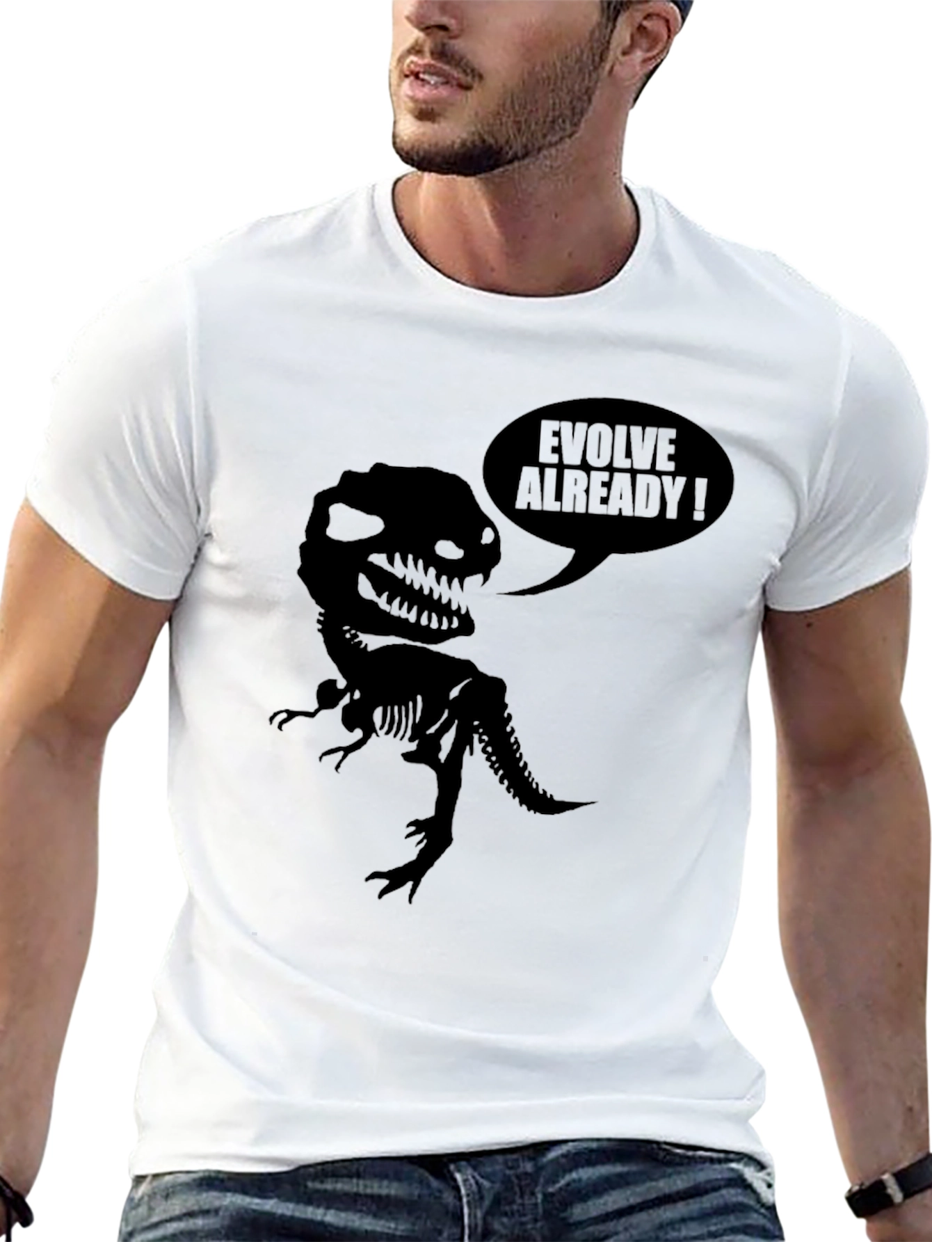 Evolve Already Dinosaur Black T-Shirt