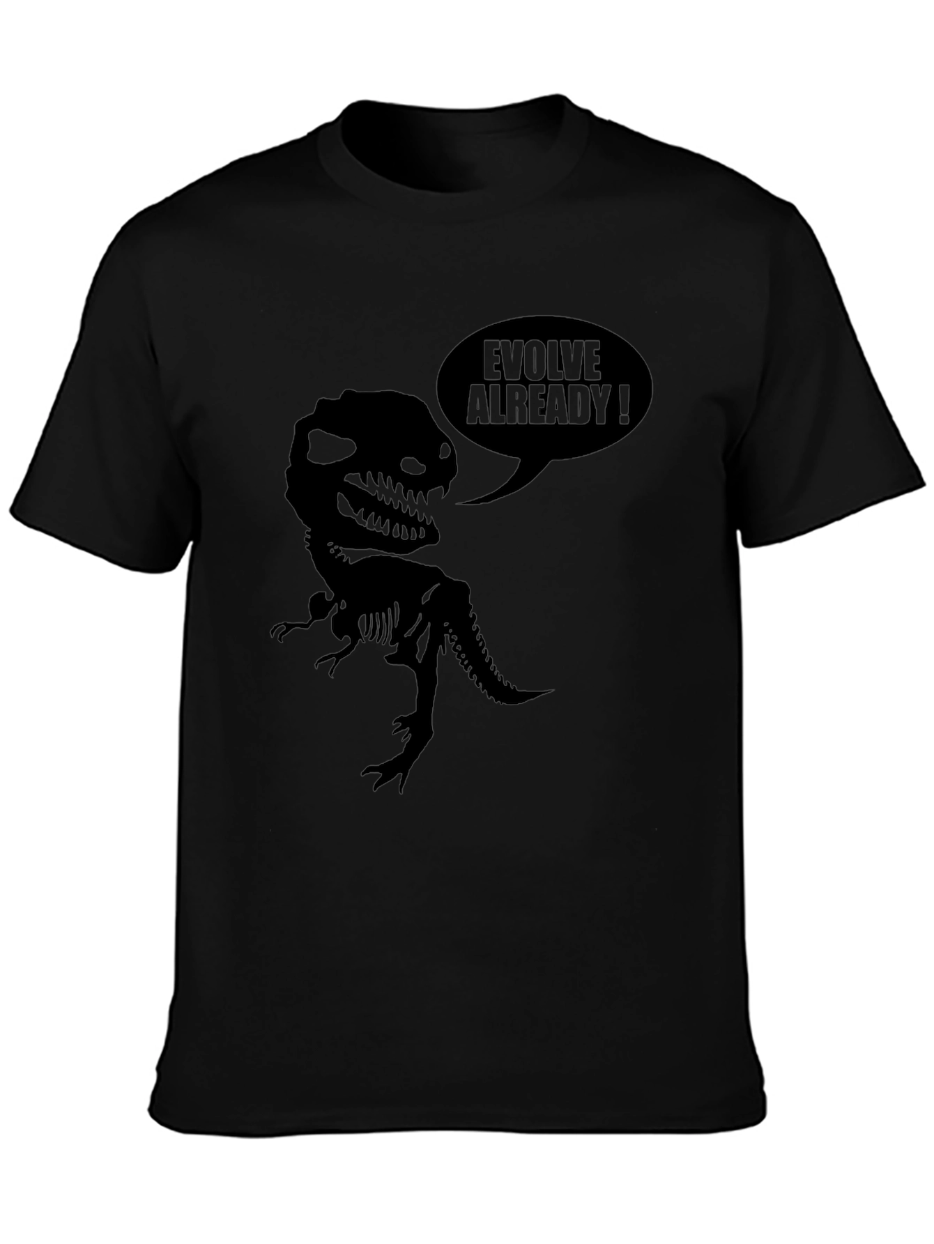 Evolve Already Dinosaur Black T-Shirt