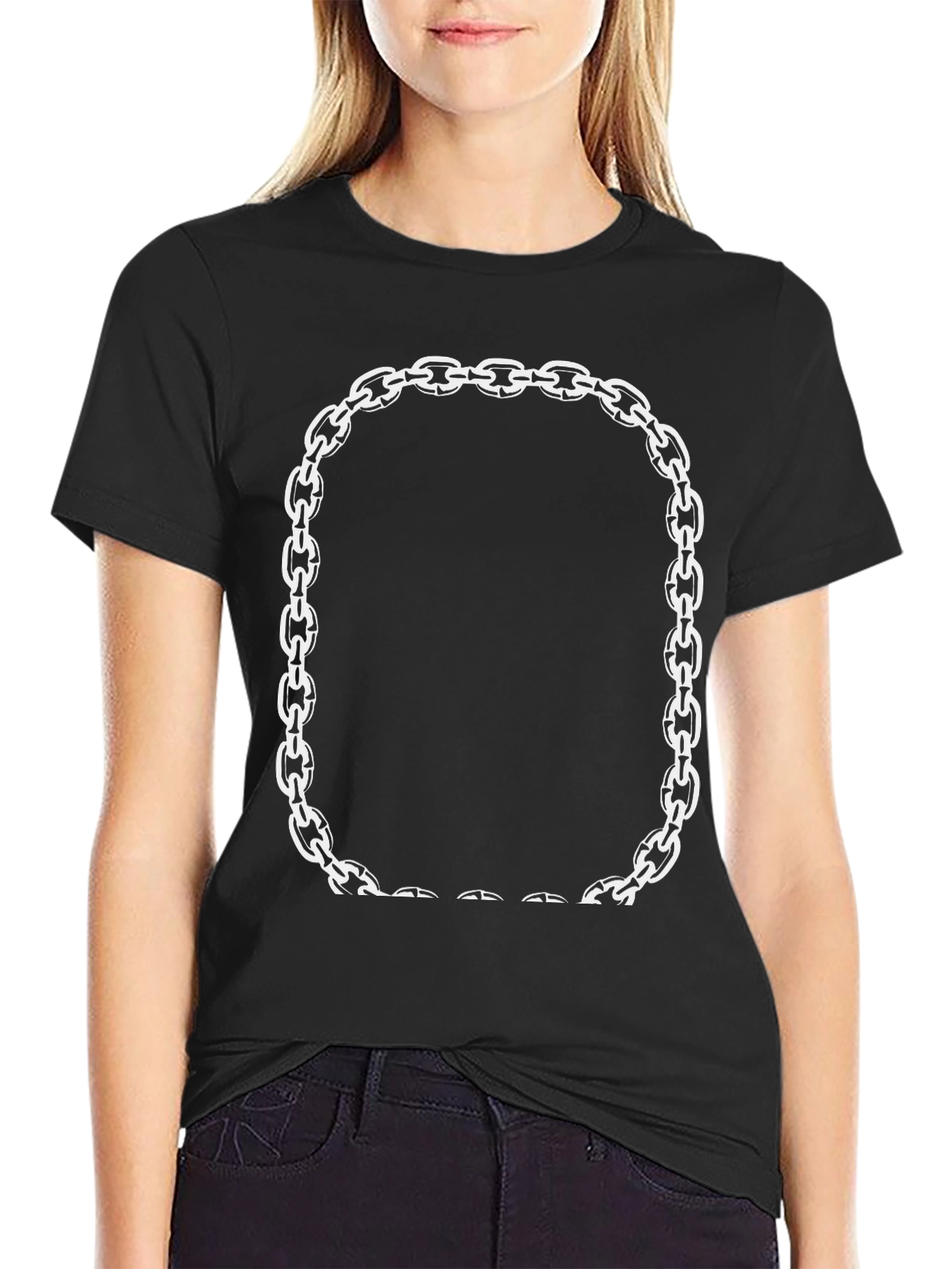 Chain Link Frame Graphic Tee - Modern Casual