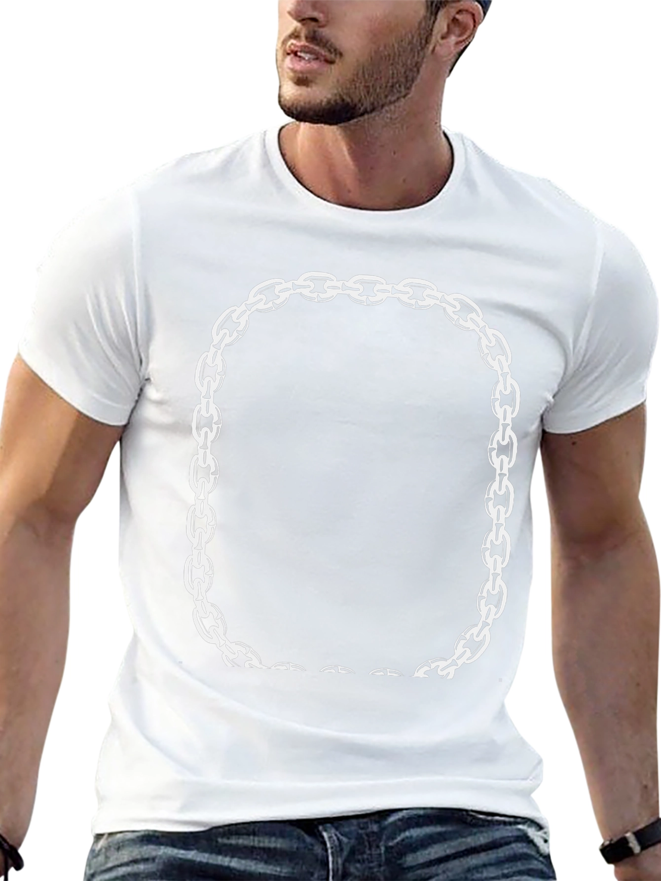 Chain Link Frame Graphic Tee - Modern Casual