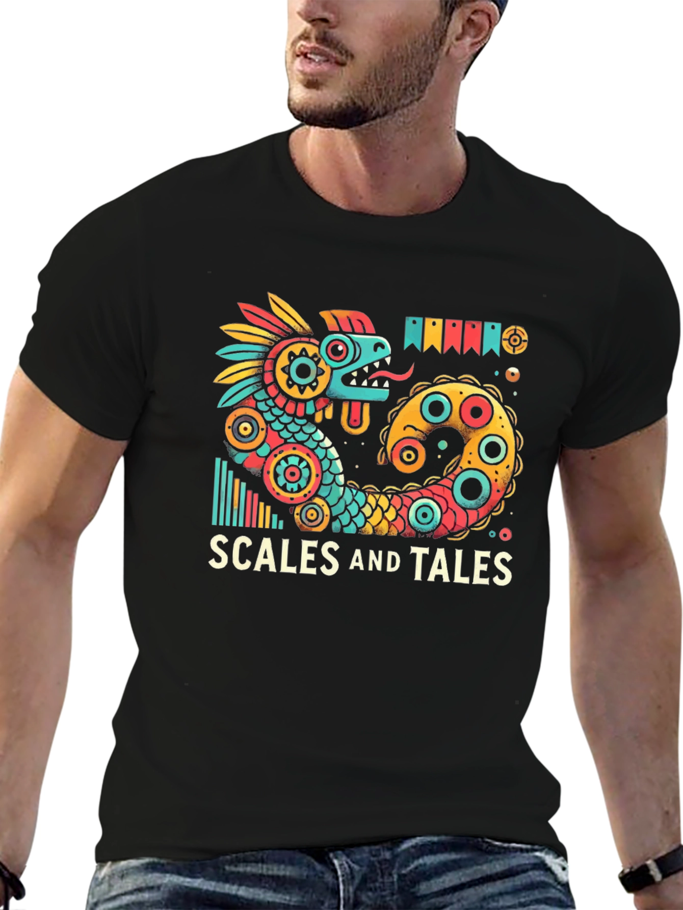 Scales and Tales Graphic T-Shirt - Mens Black Tee