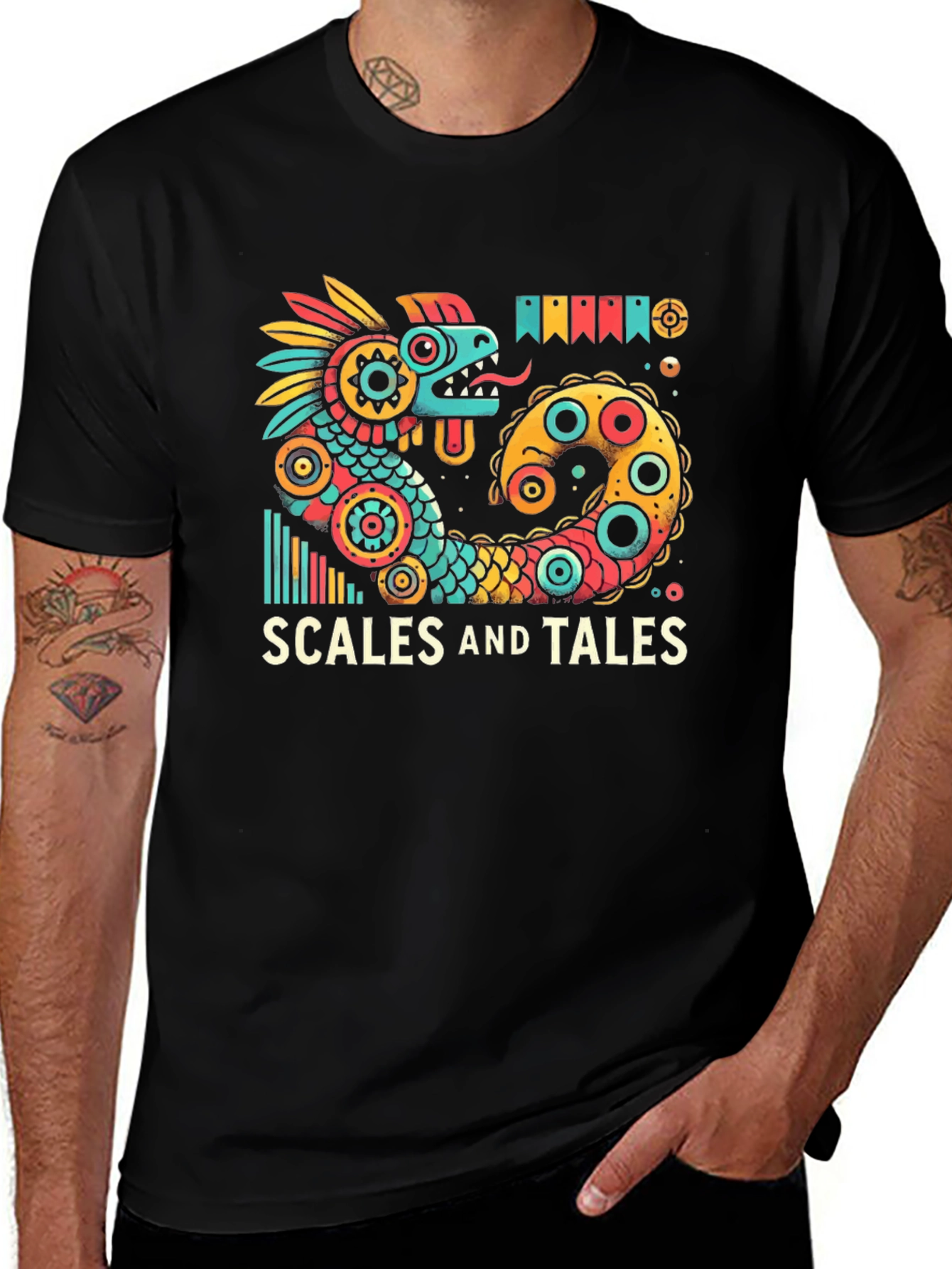 Scales and Tales Graphic T-Shirt - Mens Black Tee