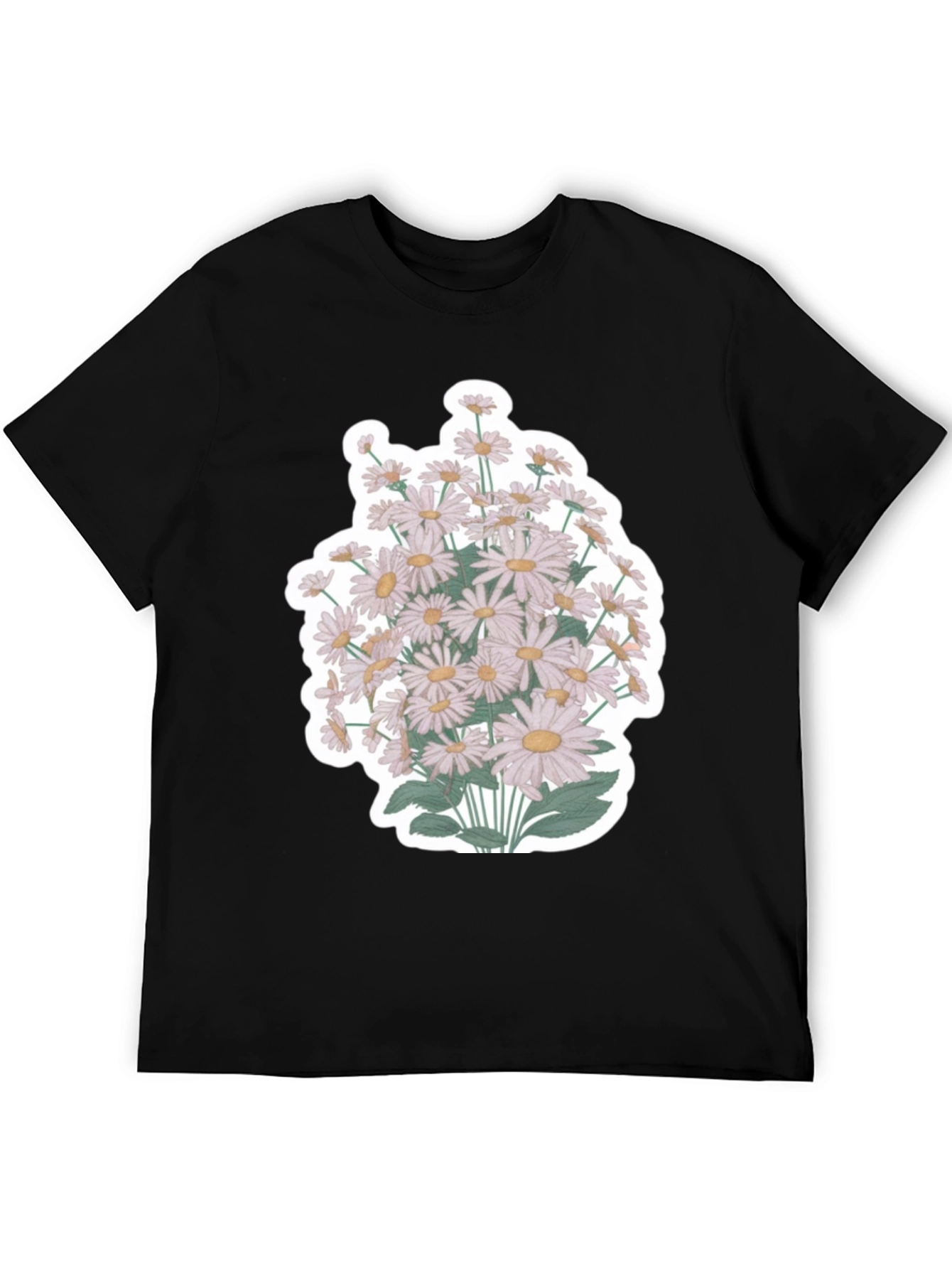 Daisy Flower Graphic T-Shirt - Mens Black Tee