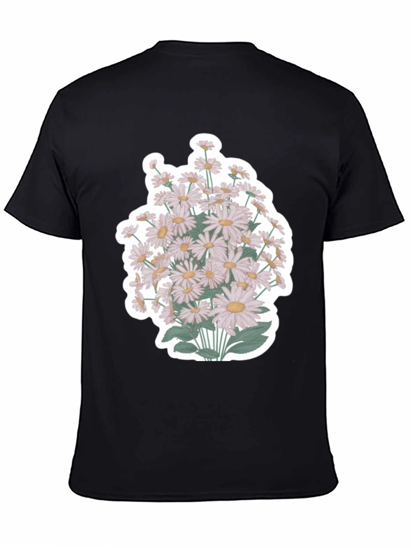 Daisy Flower Graphic T-Shirt - Mens Black Tee