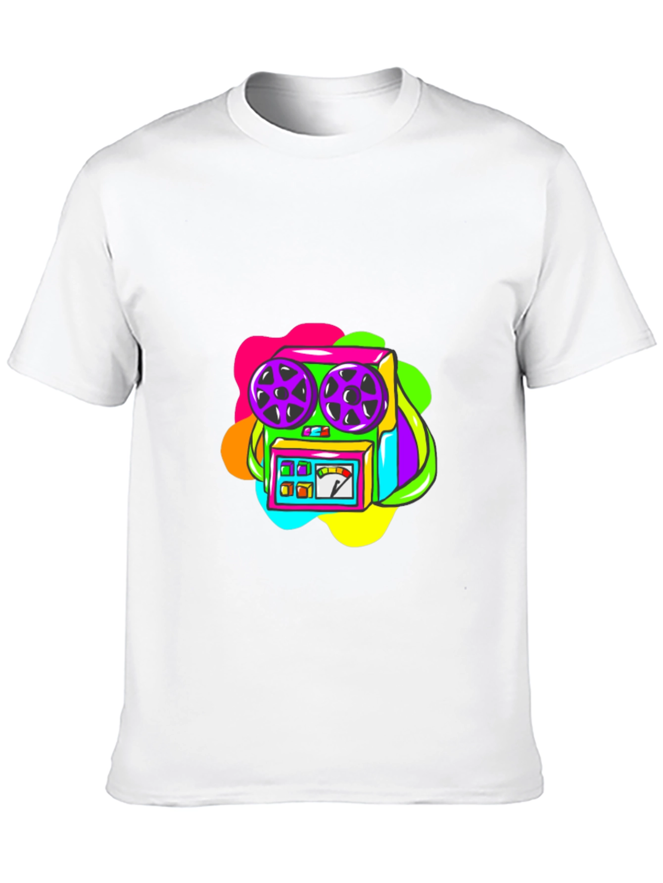 Retro Recorder Graphic T-Shirt - Black