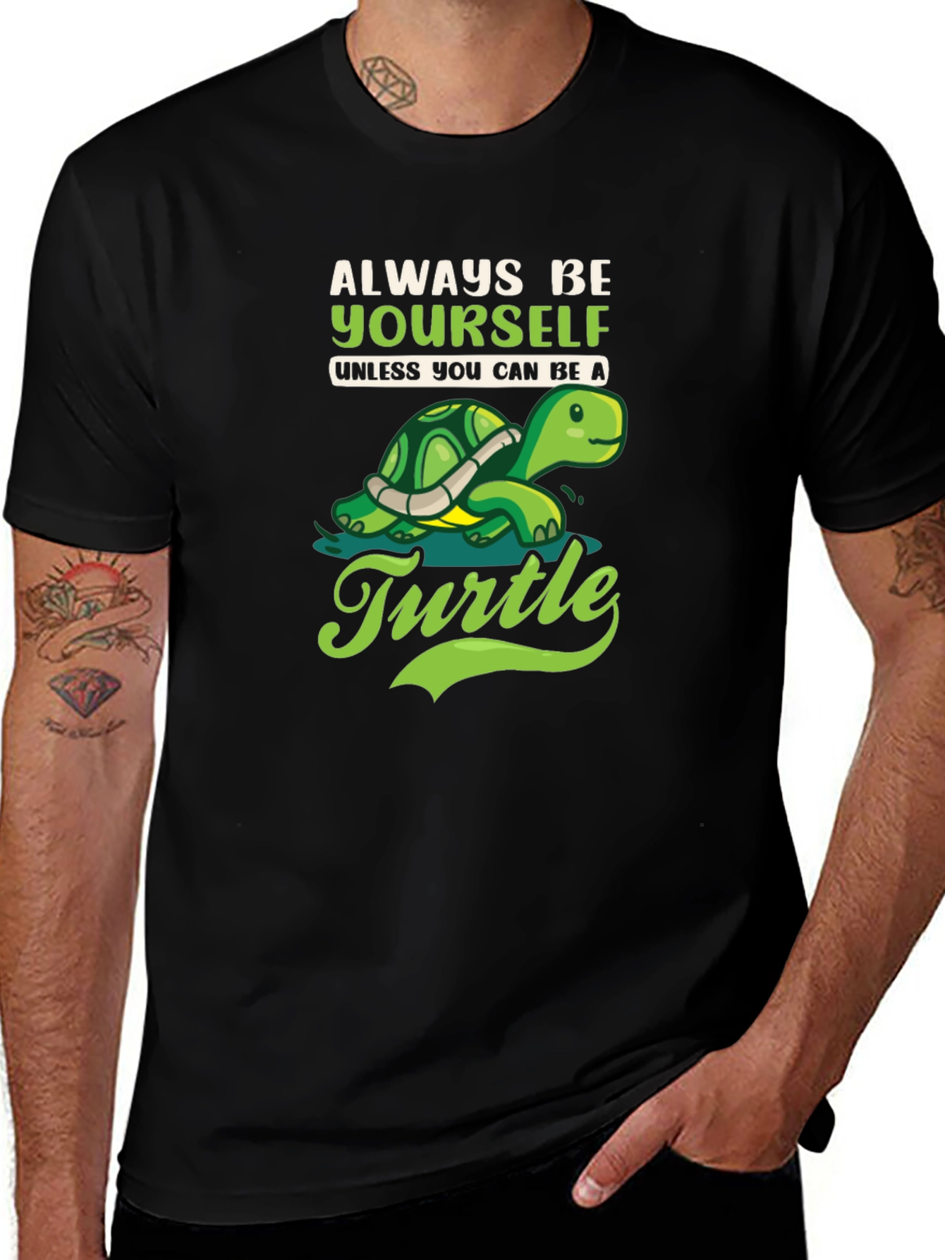 Always Be Yourself Turtle Graphic T-Shirt