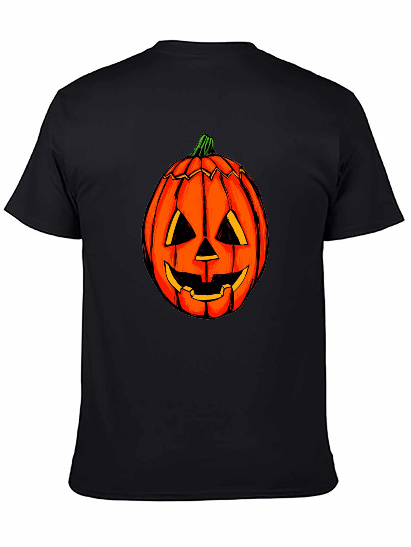 Halloween Pumpkin Graphic Tee - Black